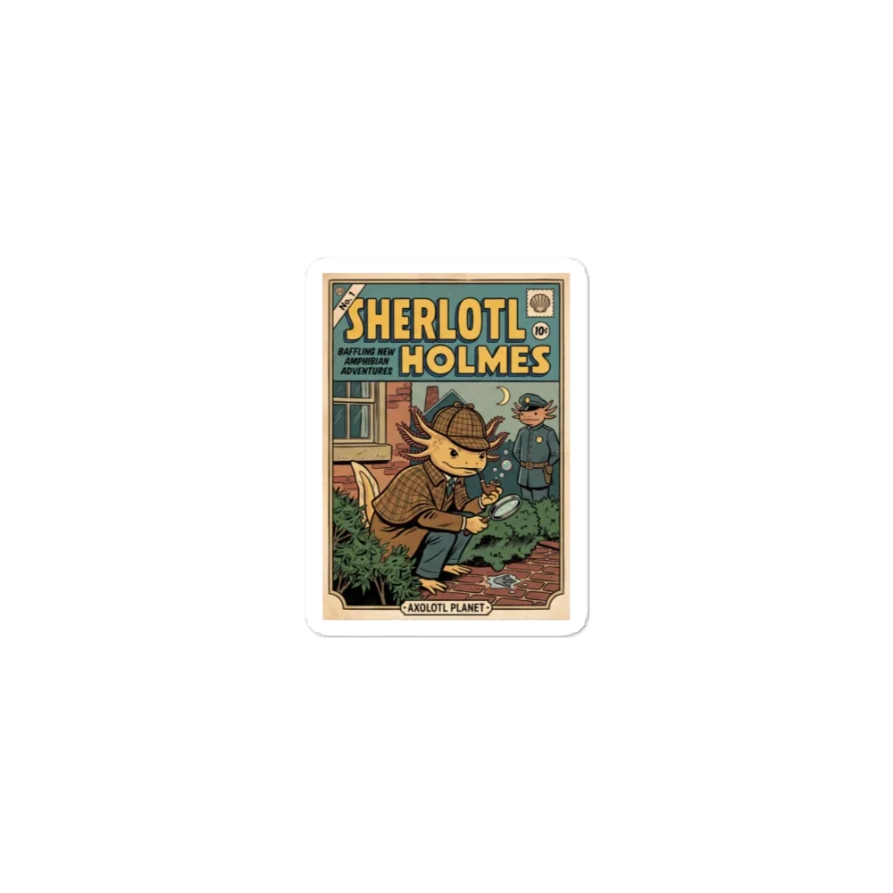 Sherlotl Holmes Comic Card - Sticker (3x3) product image