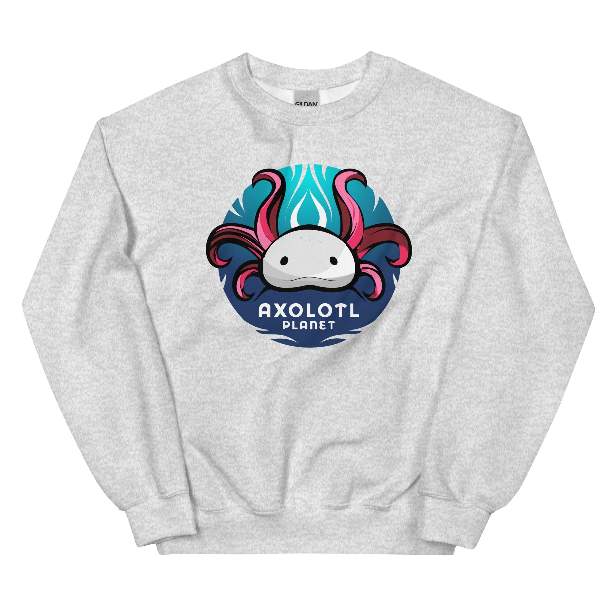Axolotl Planet Logo axolotl Sweatshirt mockup