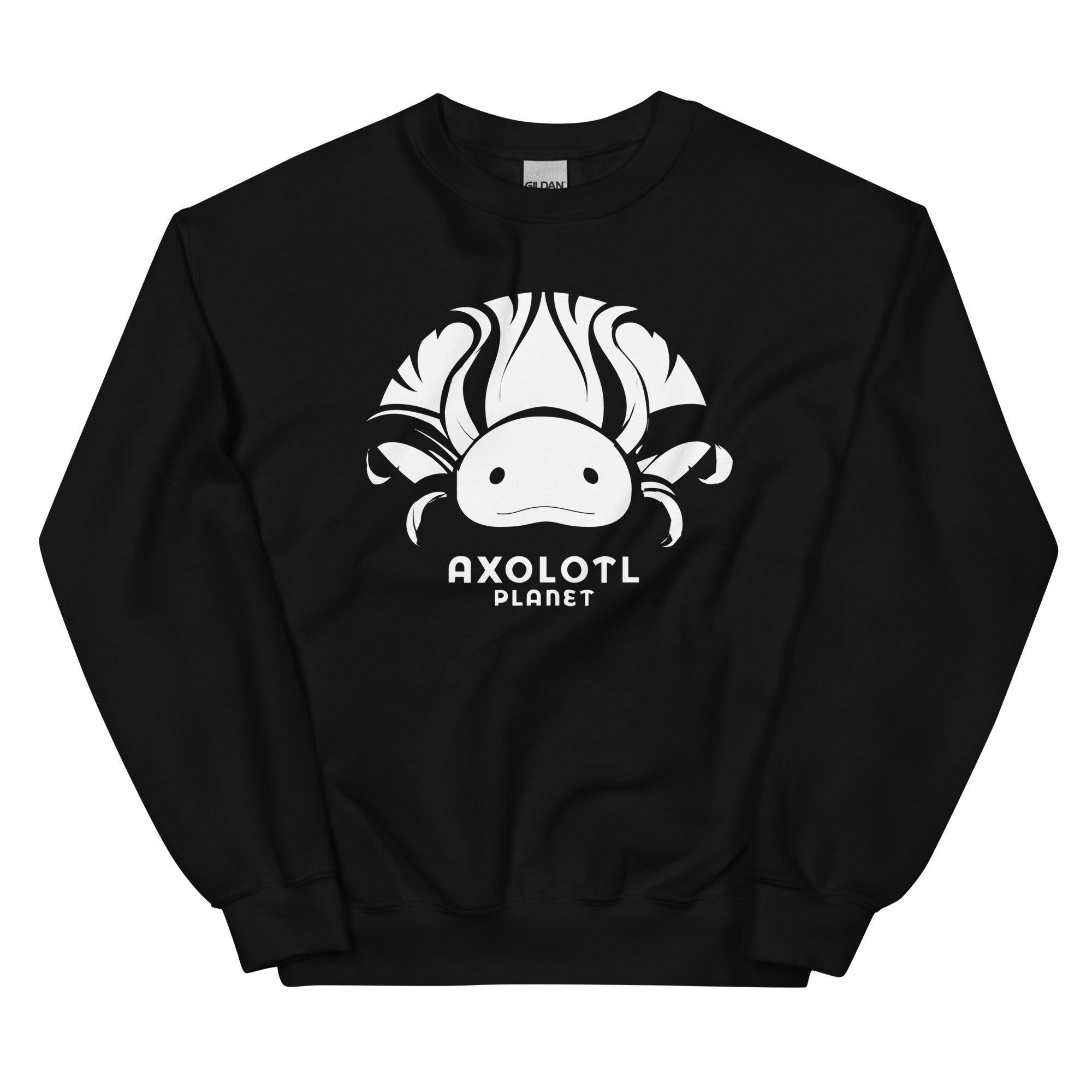 Axolotl Planet Logo (White) axolotl Sweatshirt mockup
