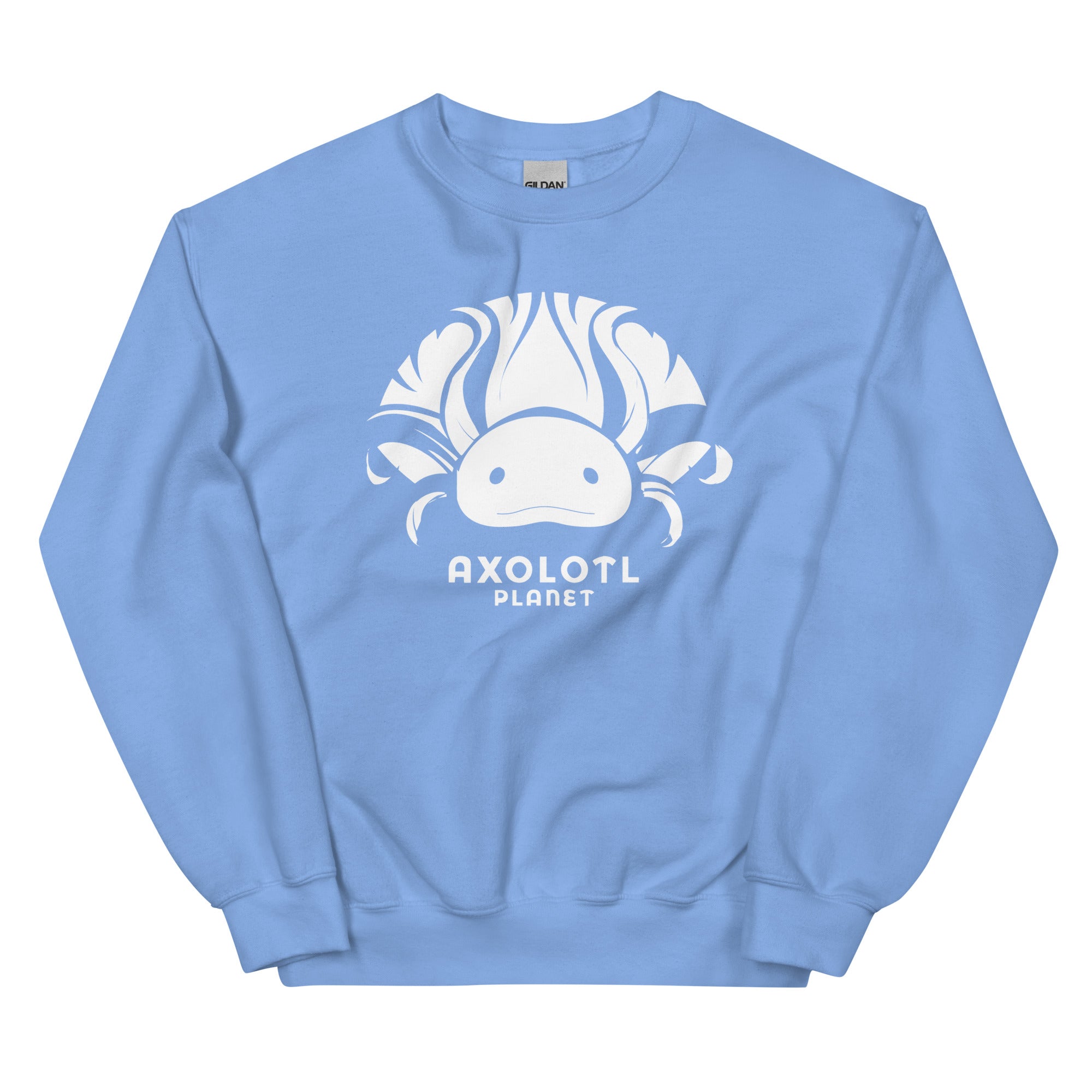 Axolotl Planet Logo (White) axolotl Sweatshirt mockup