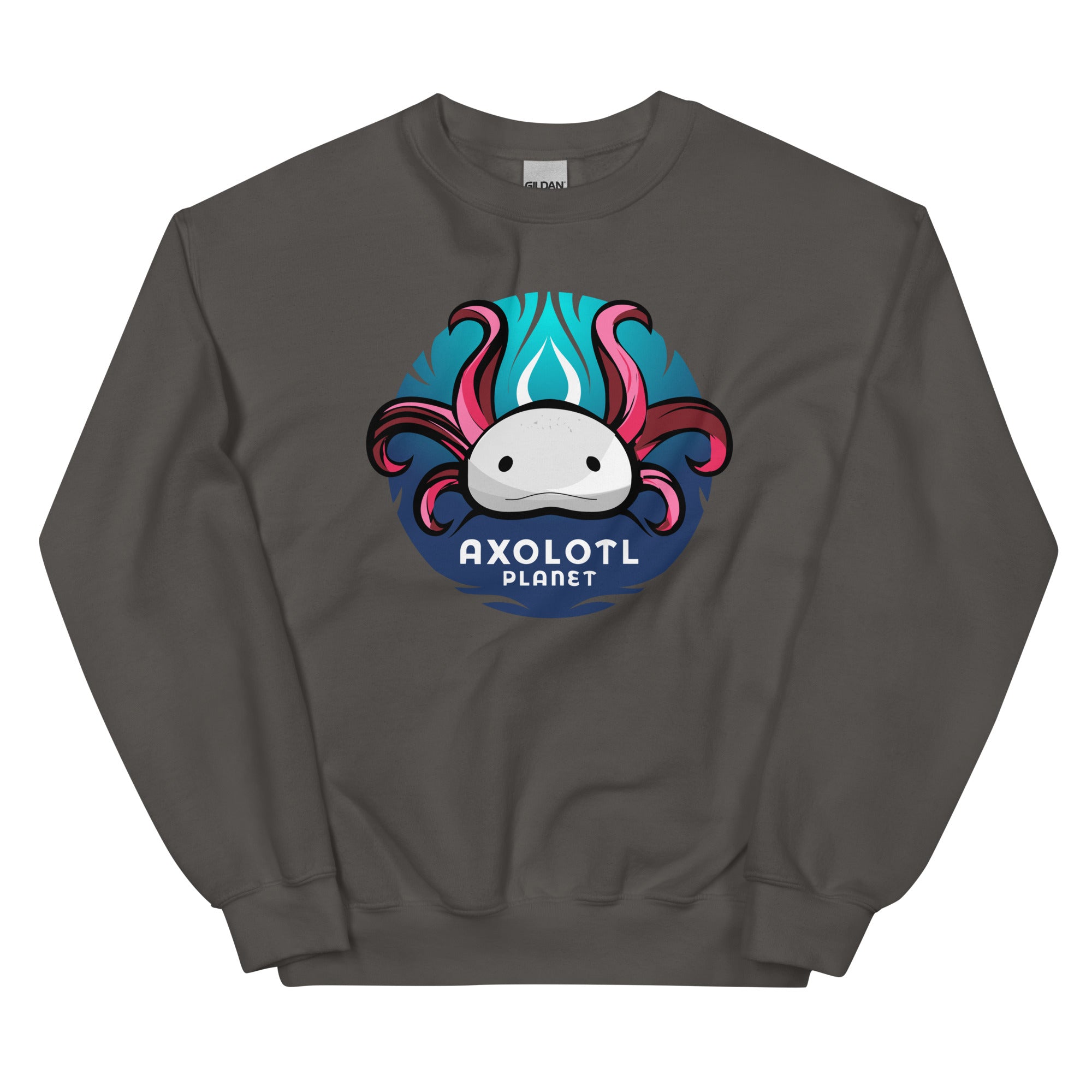 Axolotl Planet Logo axolotl Sweatshirt mockup
