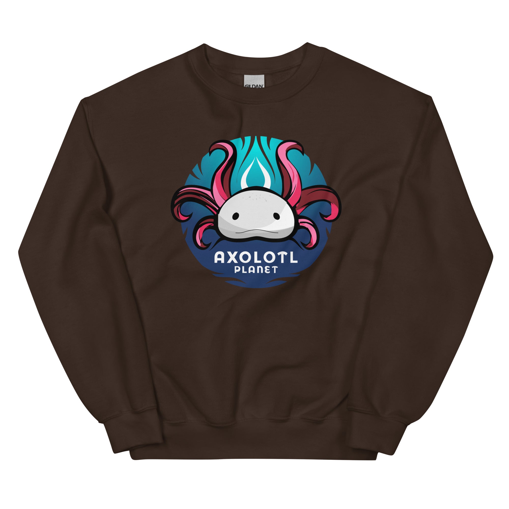 Axolotl Planet Logo axolotl Sweatshirt mockup