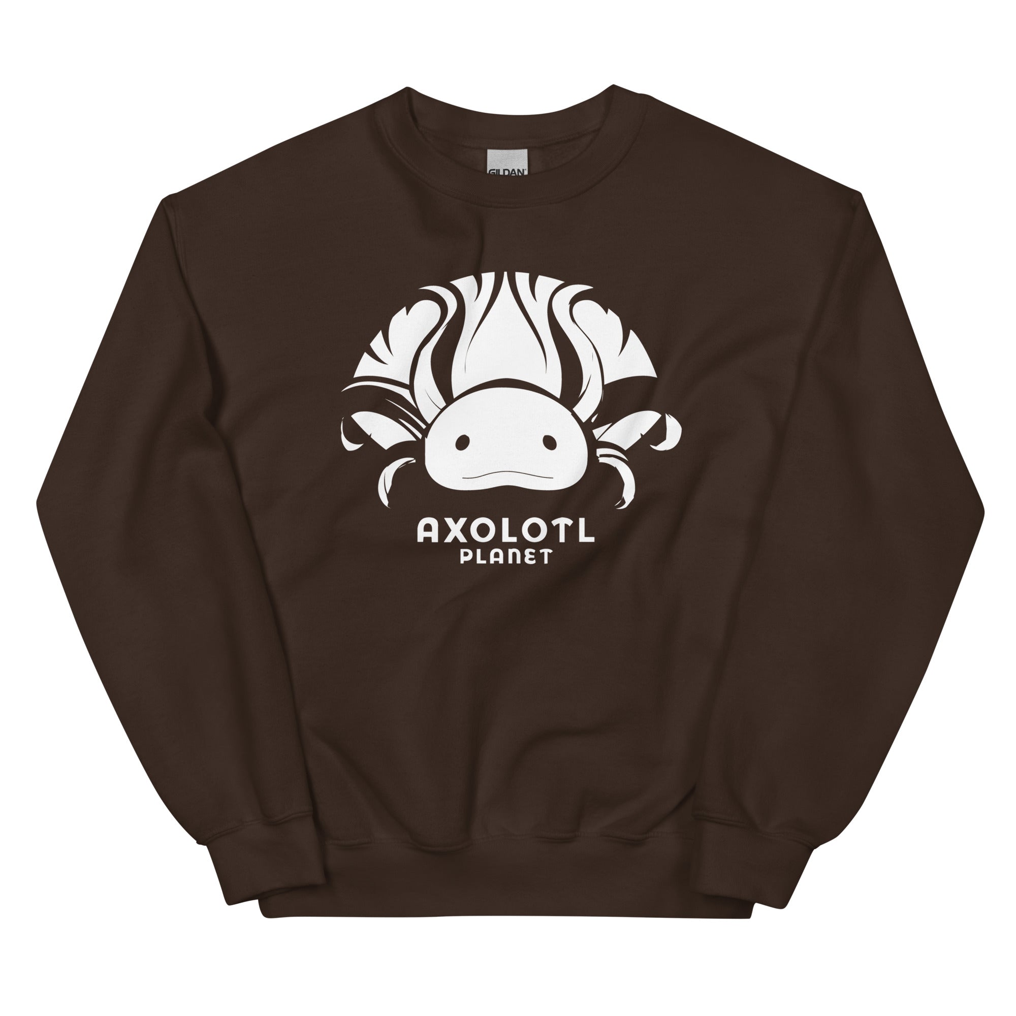 Axolotl Planet Logo (White) axolotl Sweatshirt mockup