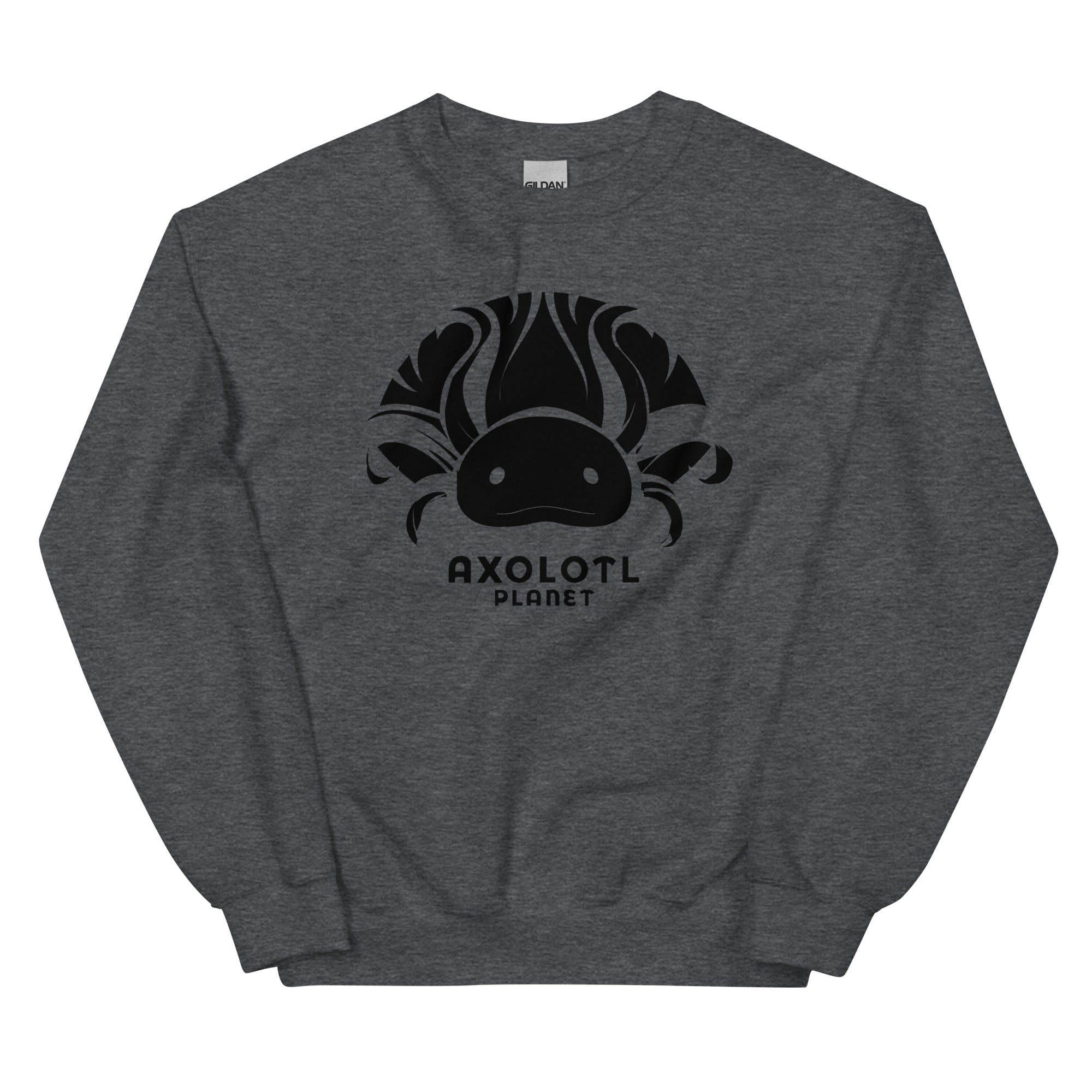 Axolotl Planet Logo (Black) axolotl Sweatshirt mockup