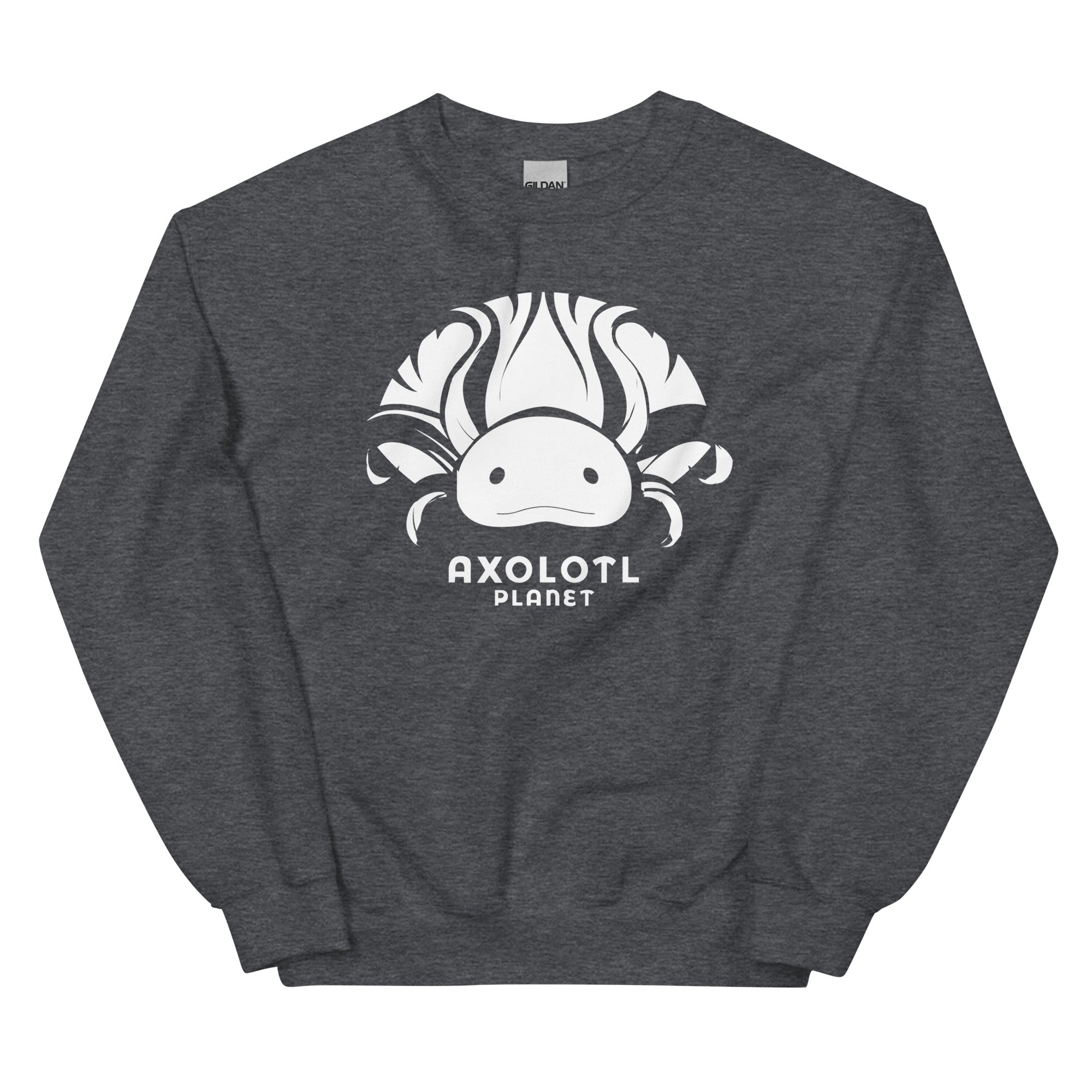 Axolotl Planet Logo (White) axolotl Sweatshirt mockup