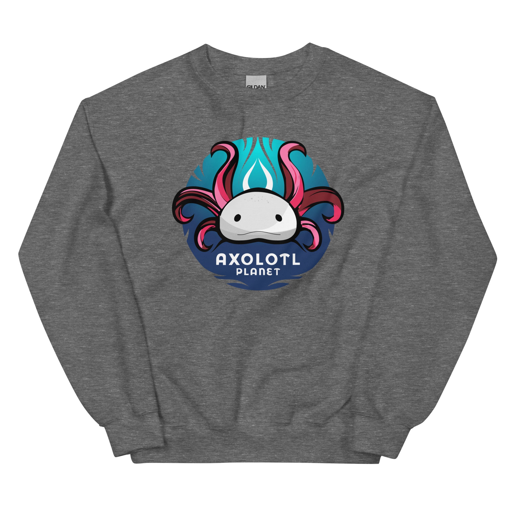 Axolotl Planet Logo axolotl Sweatshirt mockup
