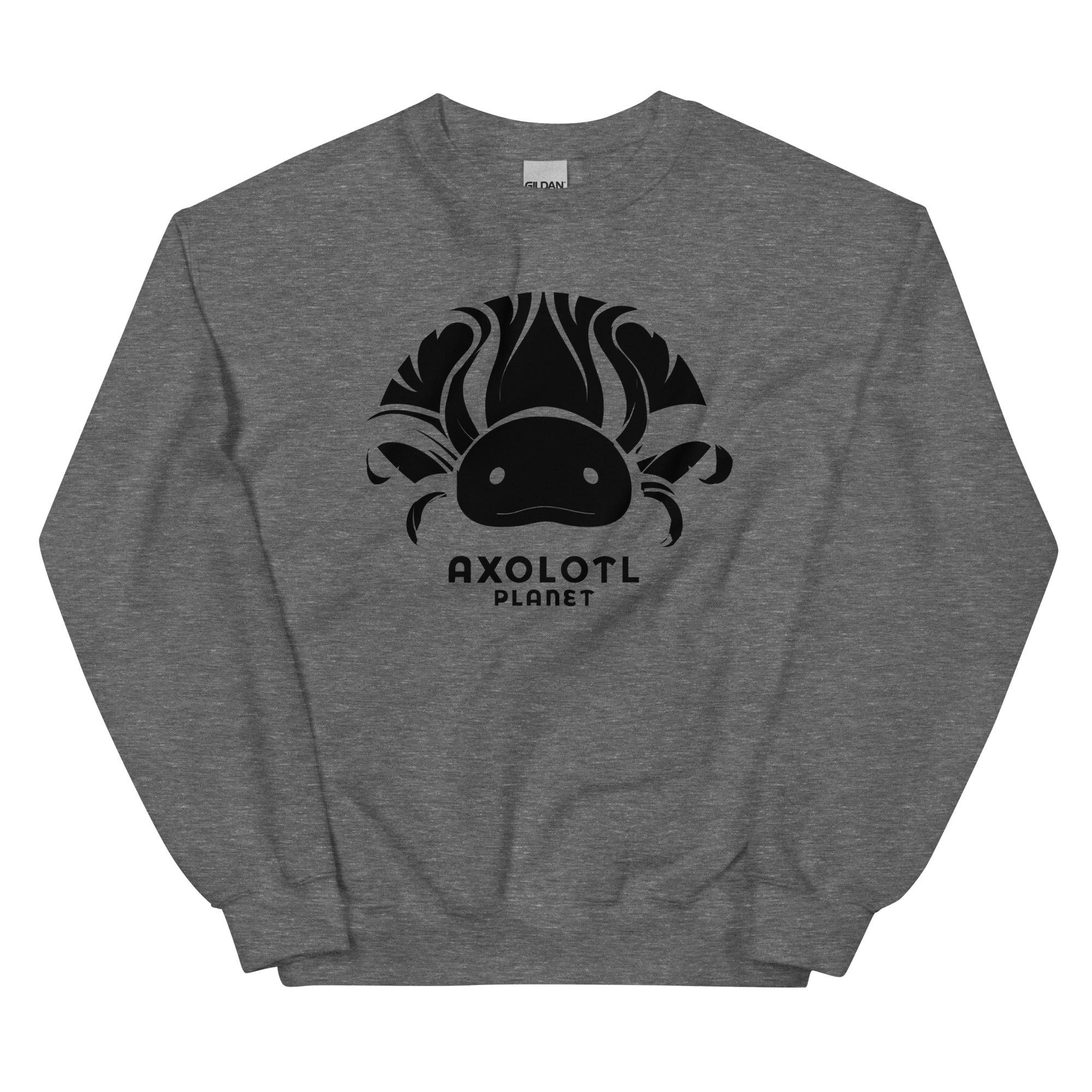 Axolotl Planet Logo (Black) axolotl Sweatshirt mockup
