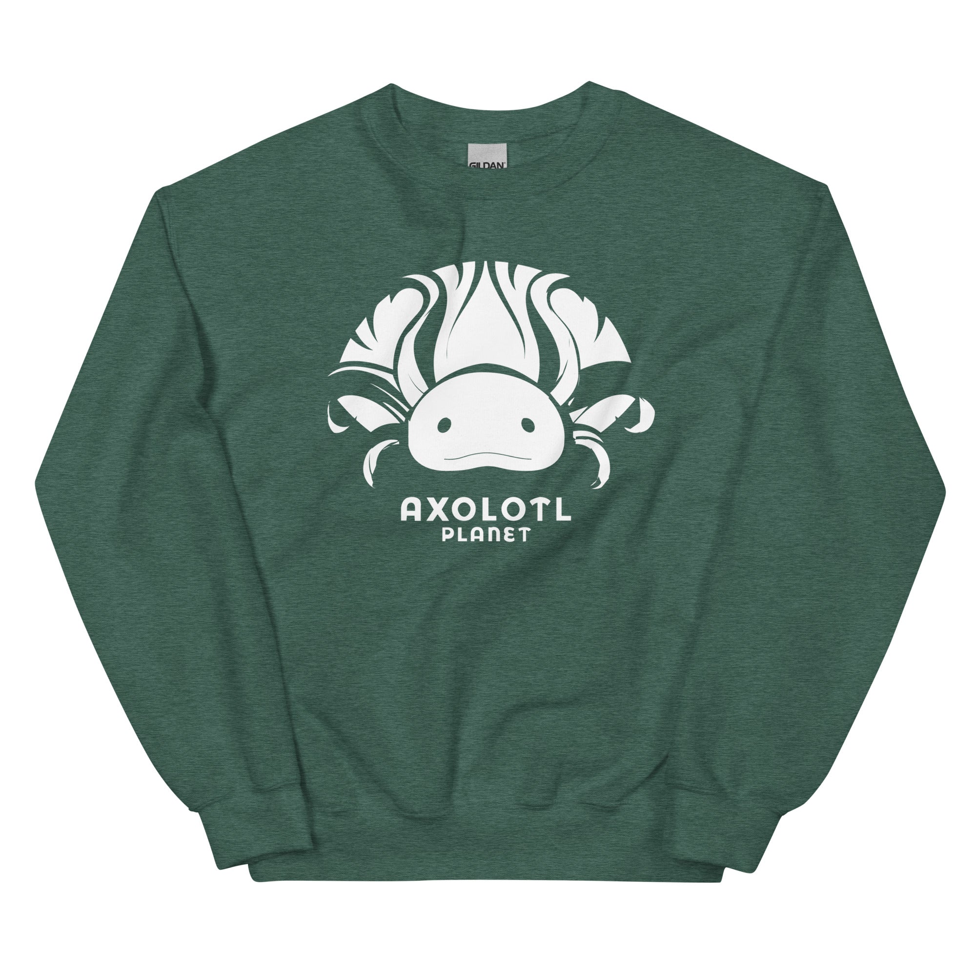 Axolotl Planet Logo (White) axolotl Sweatshirt mockup