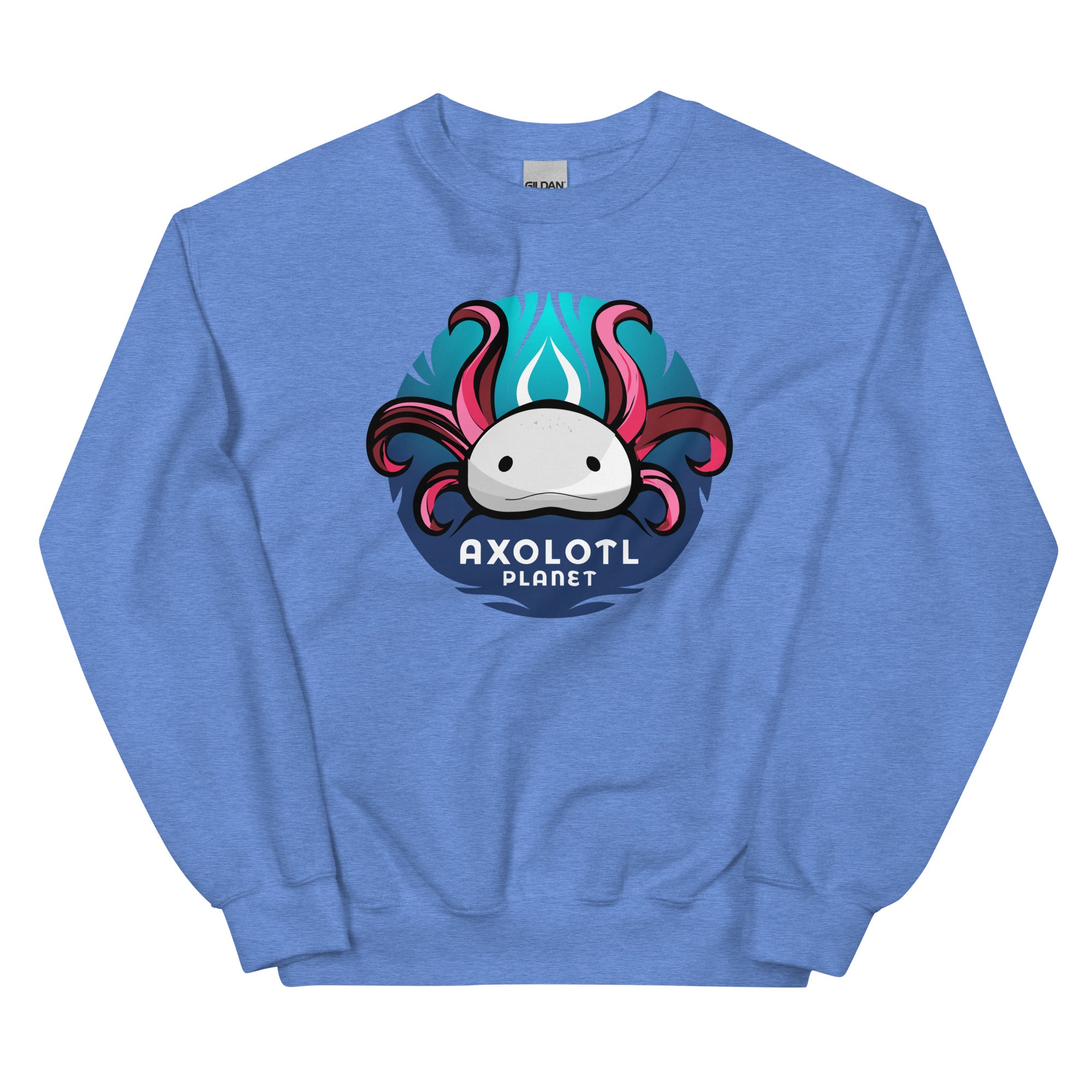 Axolotl Planet Logo axolotl Sweatshirt mockup
