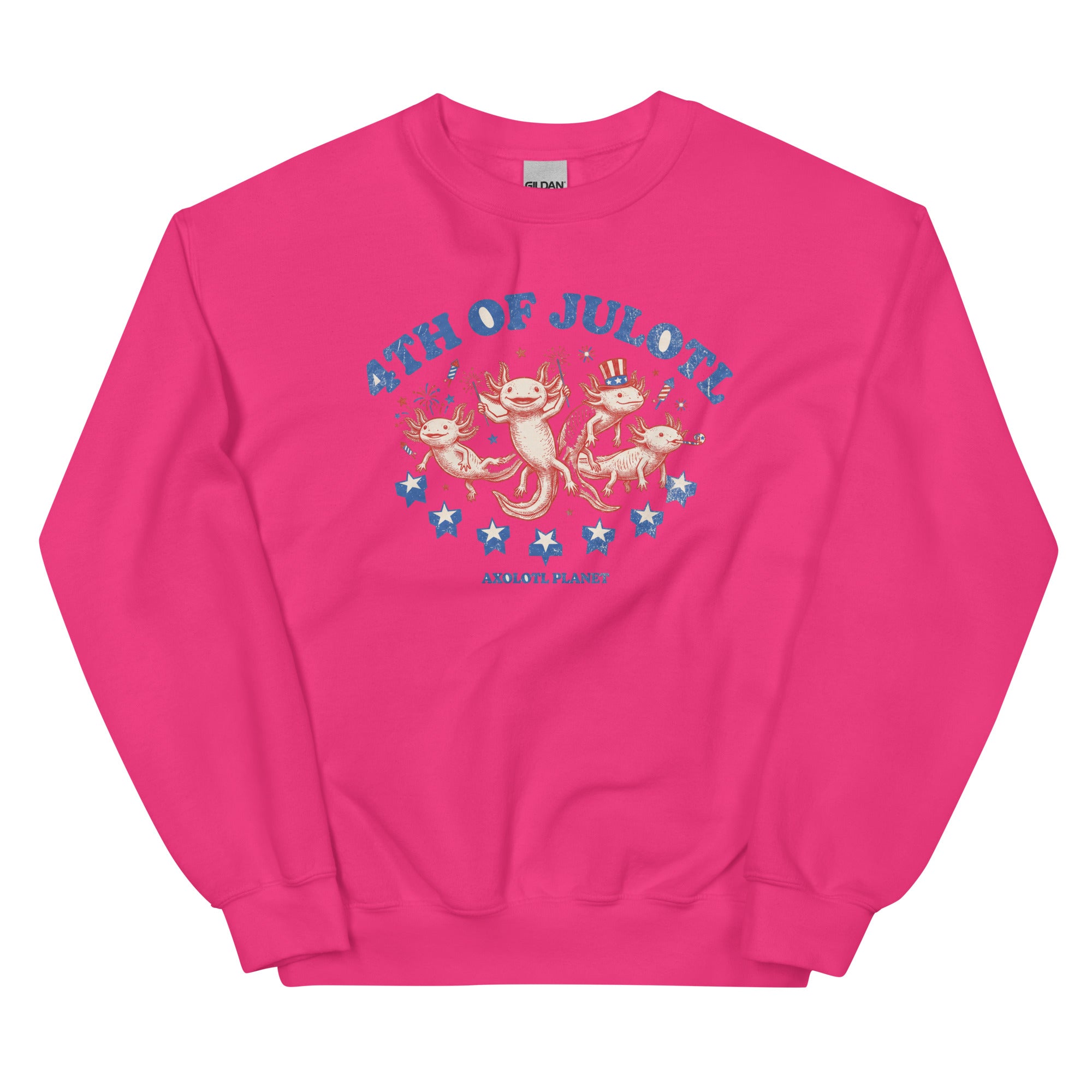 4th of Julotl Parade axolotl Sweatshirt mockup