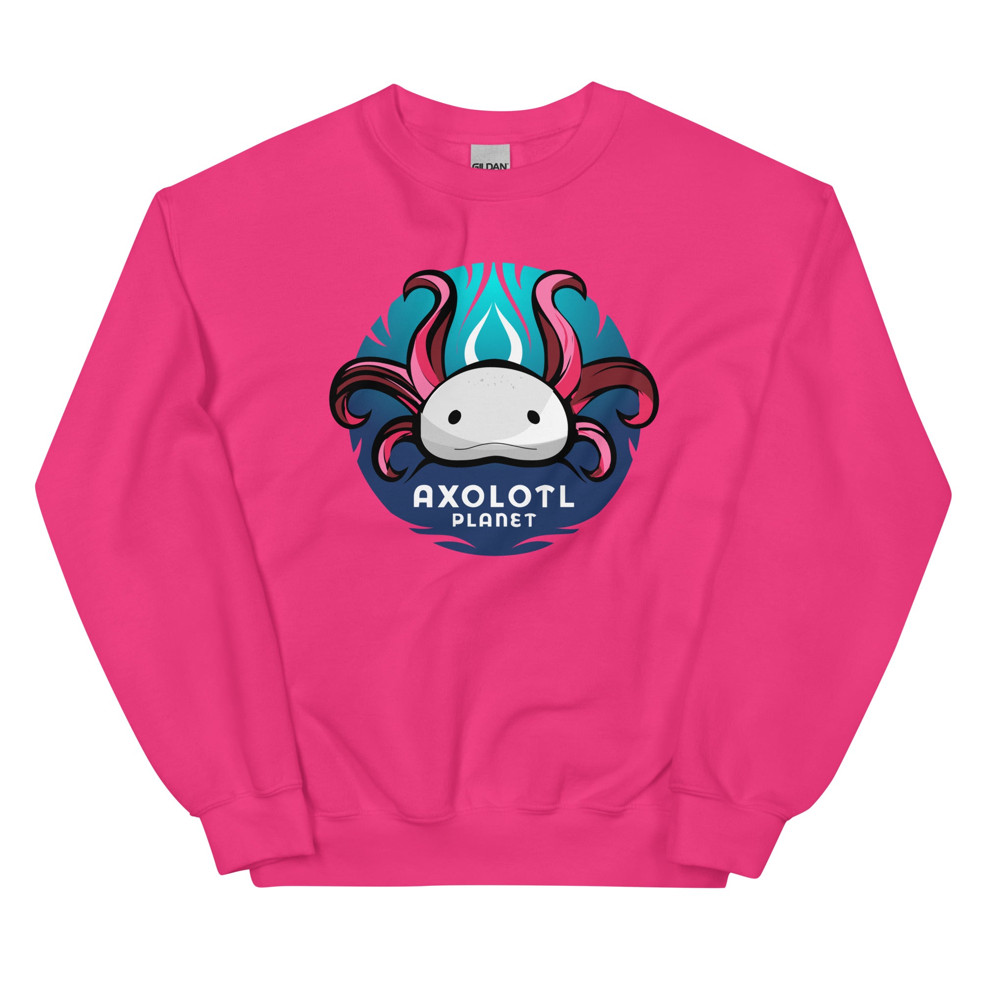 Axolotl Planet Logo axolotl Sweatshirt mockup