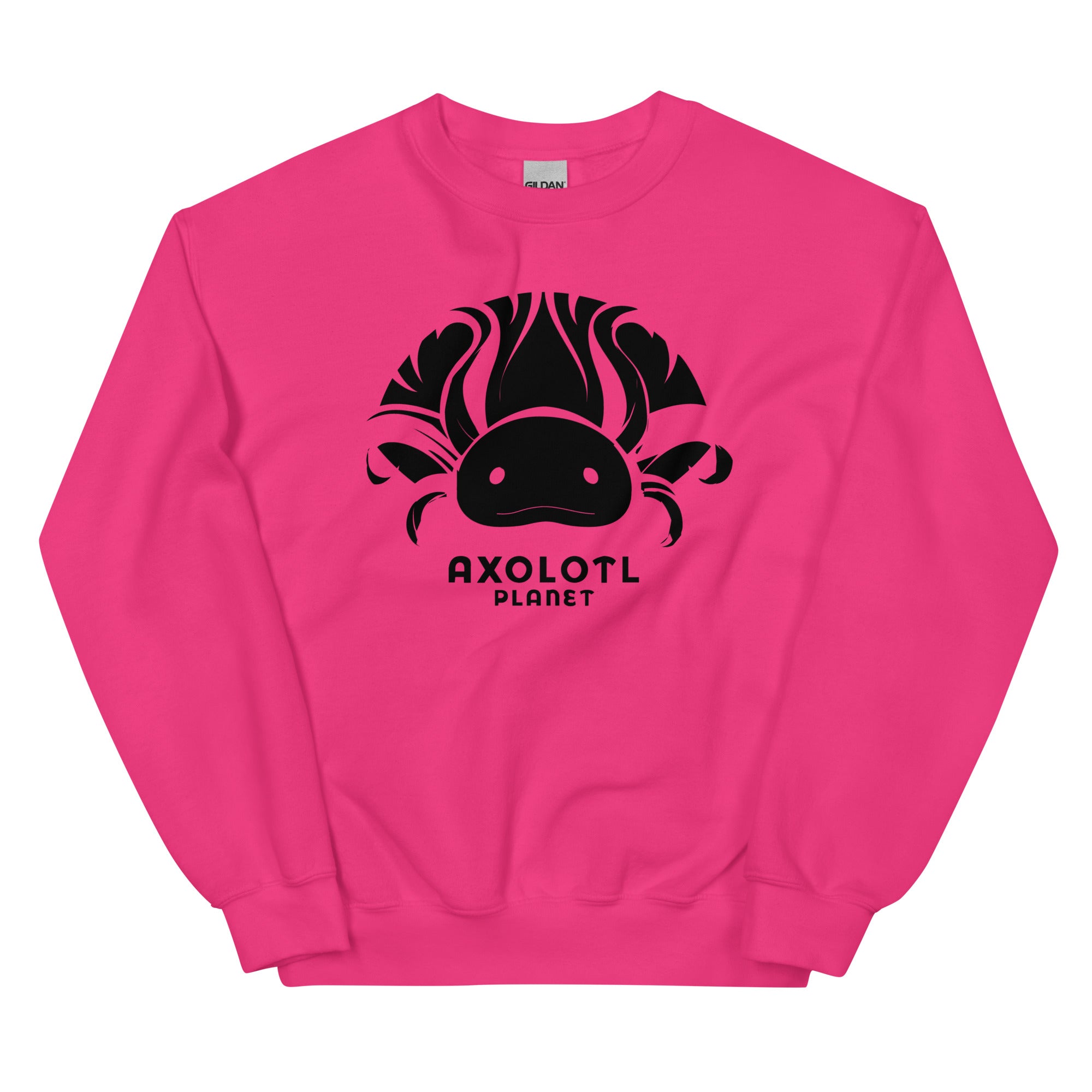 Axolotl Planet Logo (Black) axolotl Sweatshirt mockup