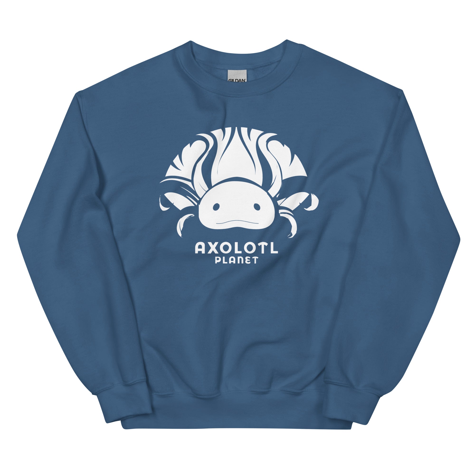 Axolotl Planet Logo (White) axolotl Sweatshirt mockup
