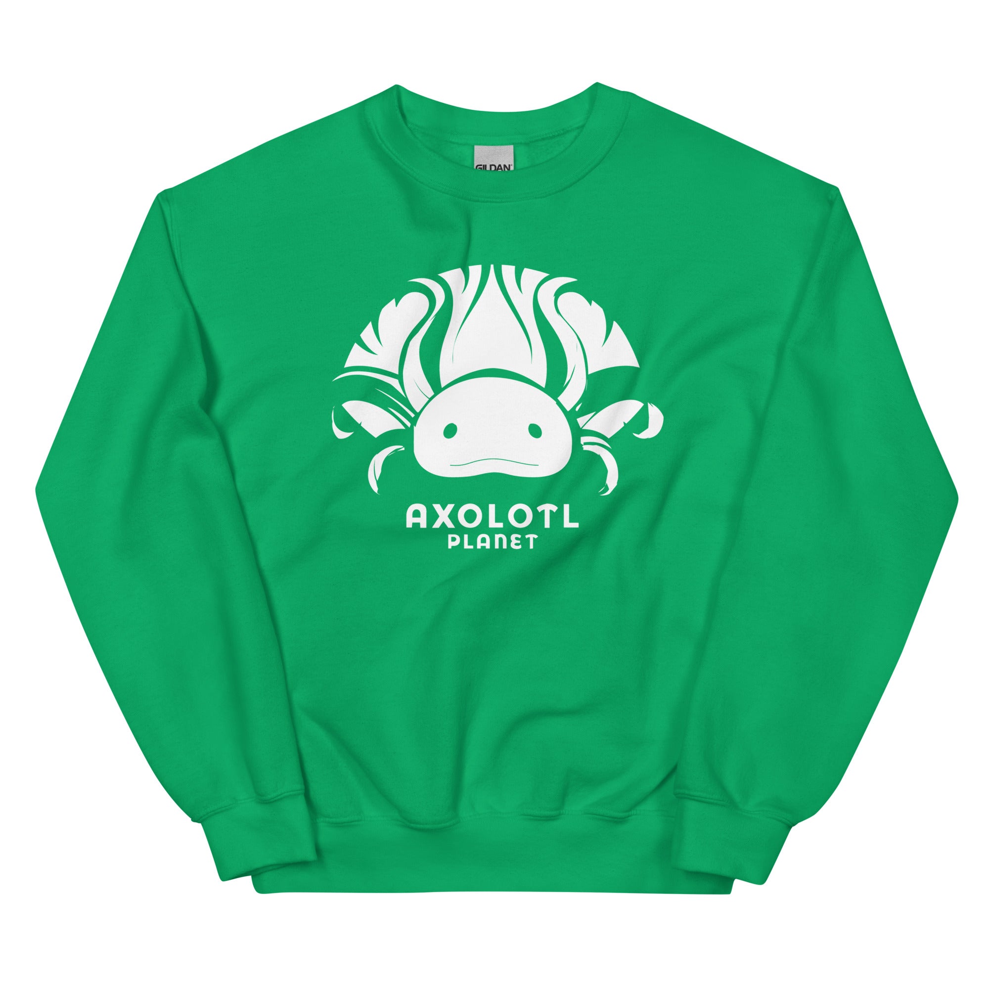 Axolotl Planet Logo (White) axolotl Sweatshirt mockup