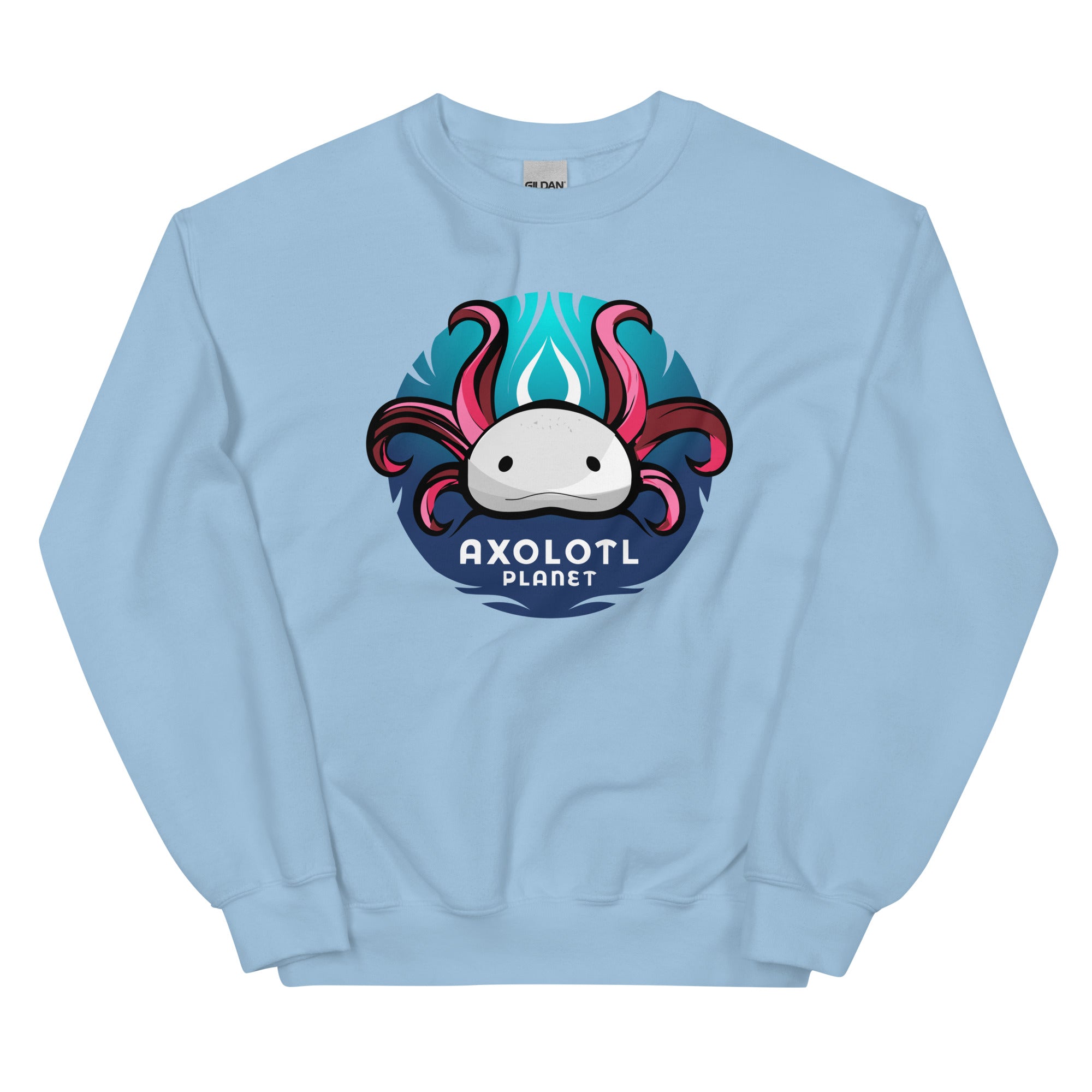 Axolotl Planet Logo axolotl Sweatshirt mockup