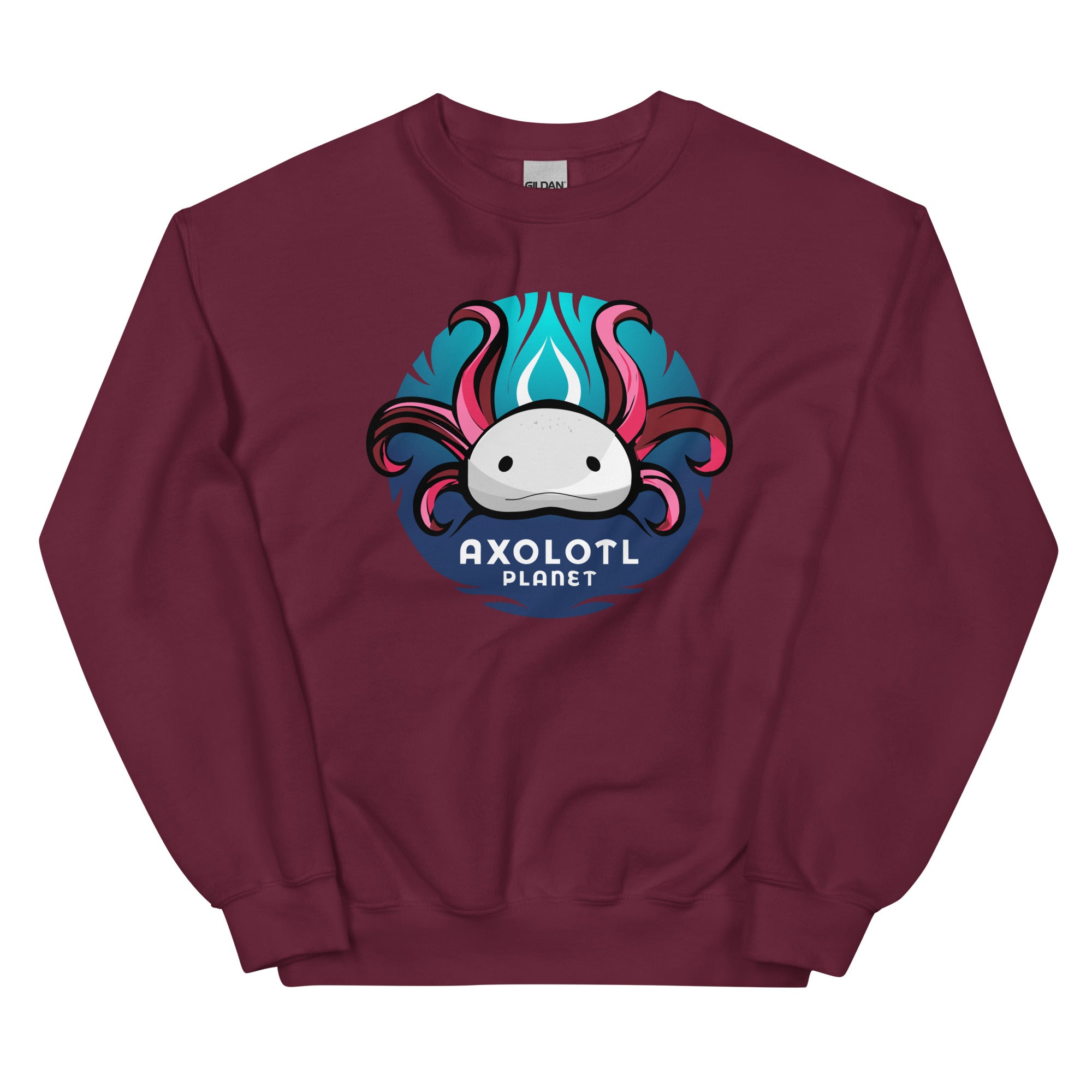 Axolotl Planet Logo axolotl Sweatshirt mockup
