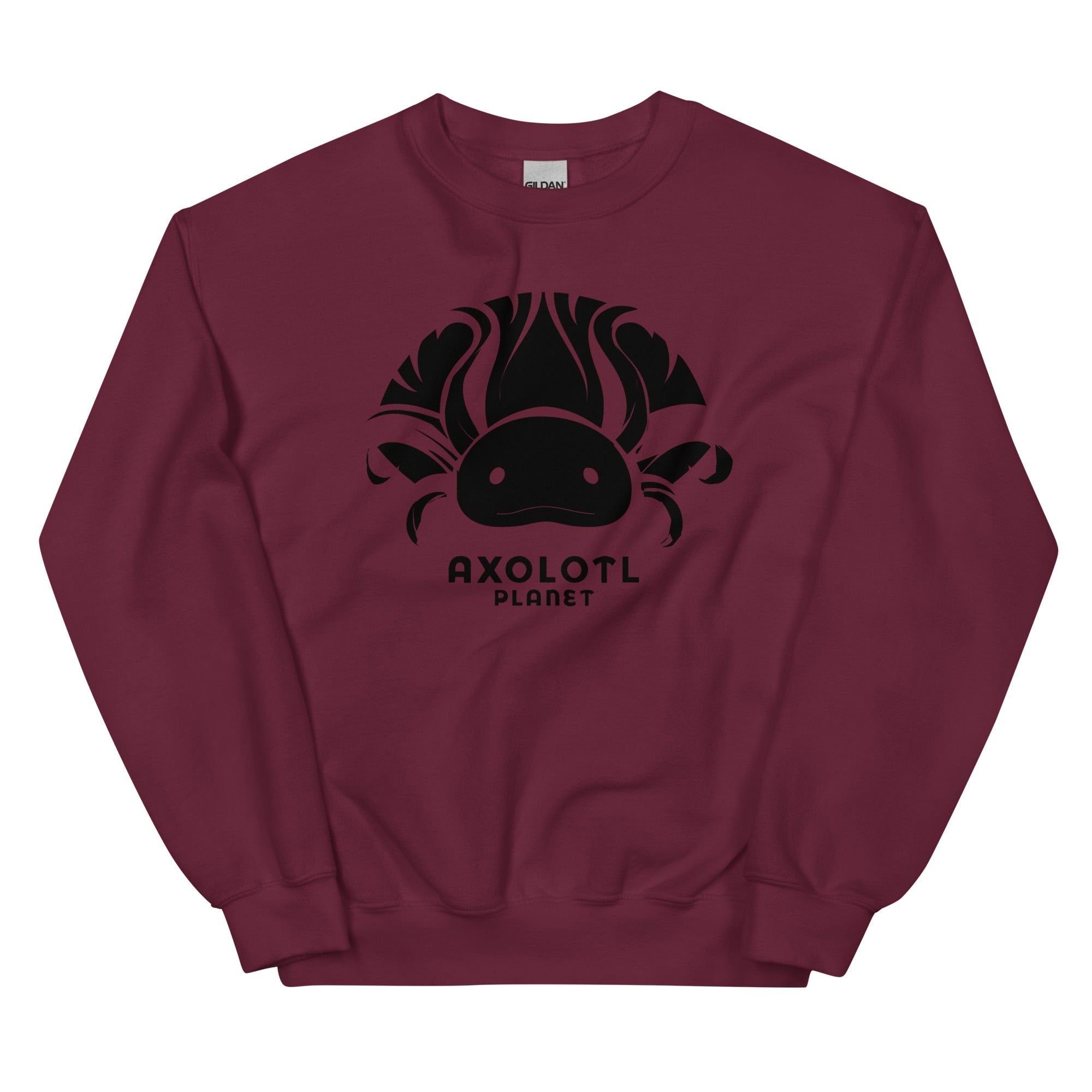 Axolotl Planet Logo (Black) axolotl Sweatshirt mockup