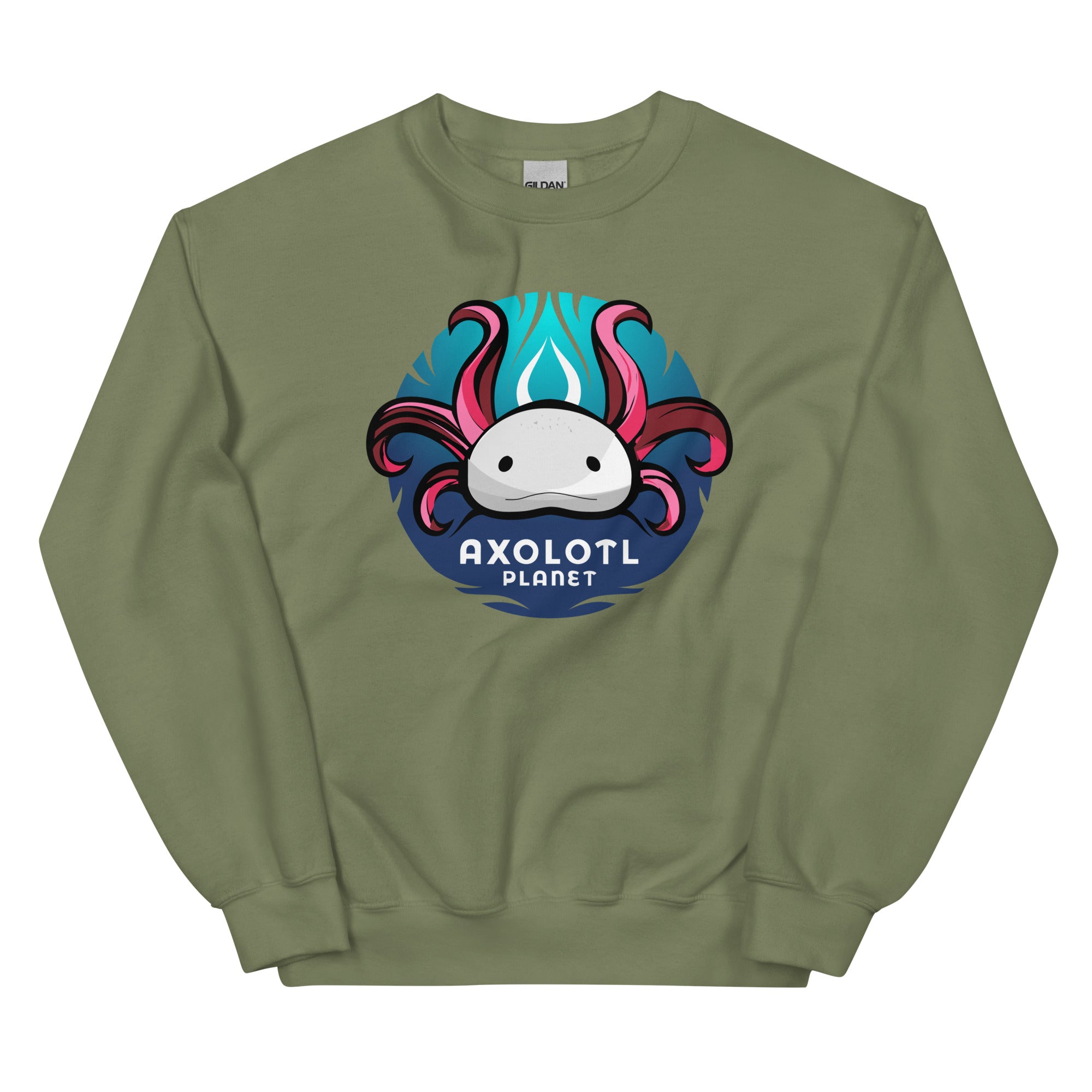 Axolotl Planet Logo axolotl Sweatshirt mockup