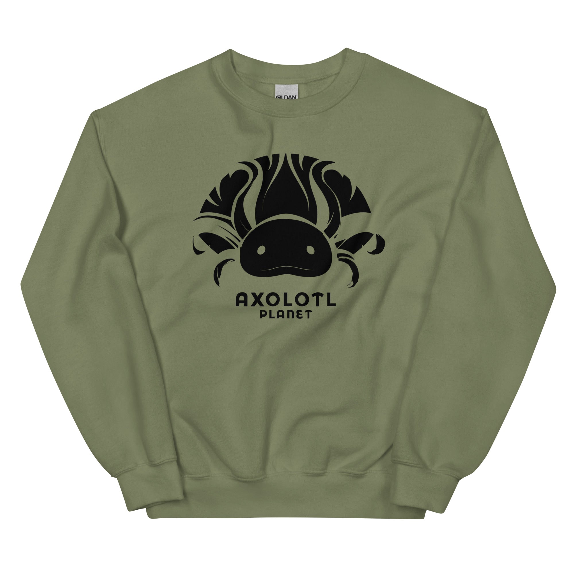 Axolotl Planet Logo (Black) axolotl Sweatshirt mockup