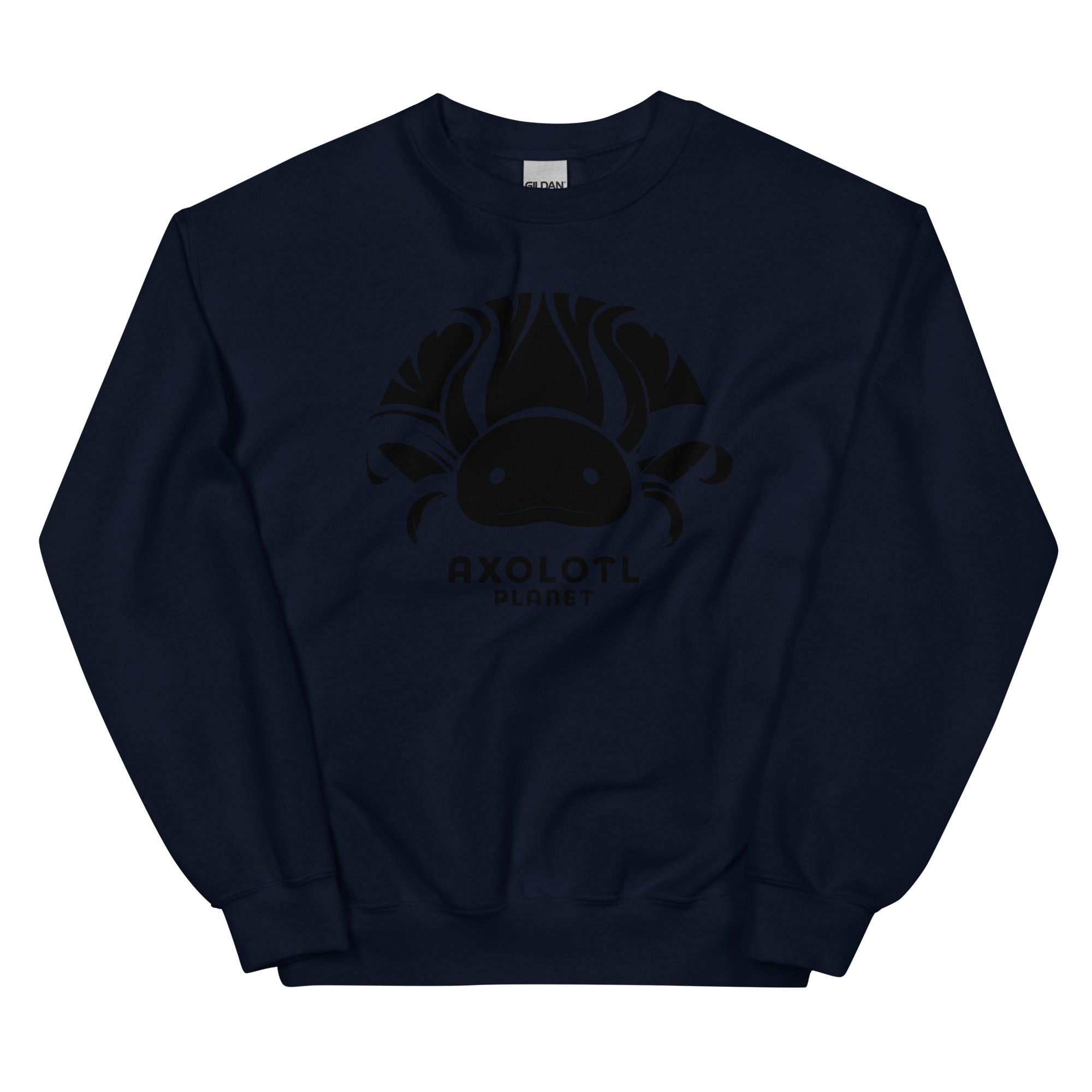 Axolotl Planet Logo (Black) axolotl Sweatshirt mockup