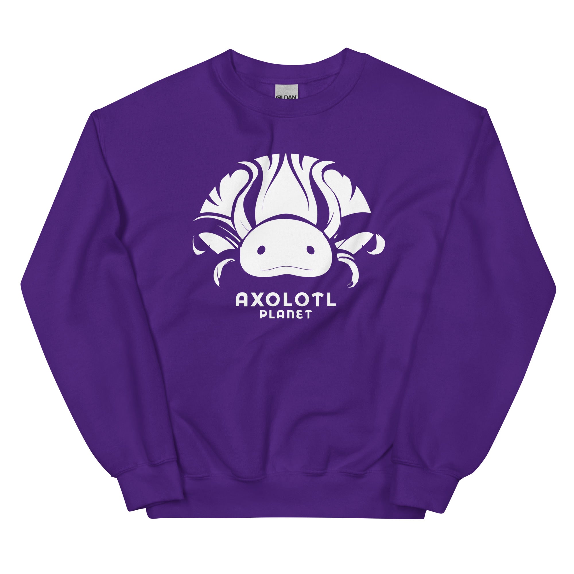 Axolotl Planet Logo (White) axolotl Sweatshirt mockup