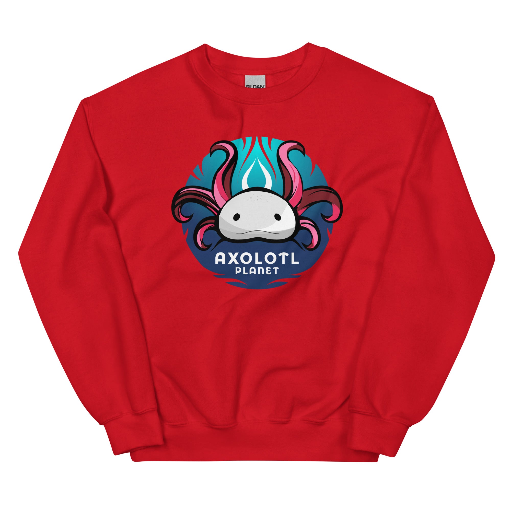 Axolotl Planet Logo axolotl Sweatshirt mockup