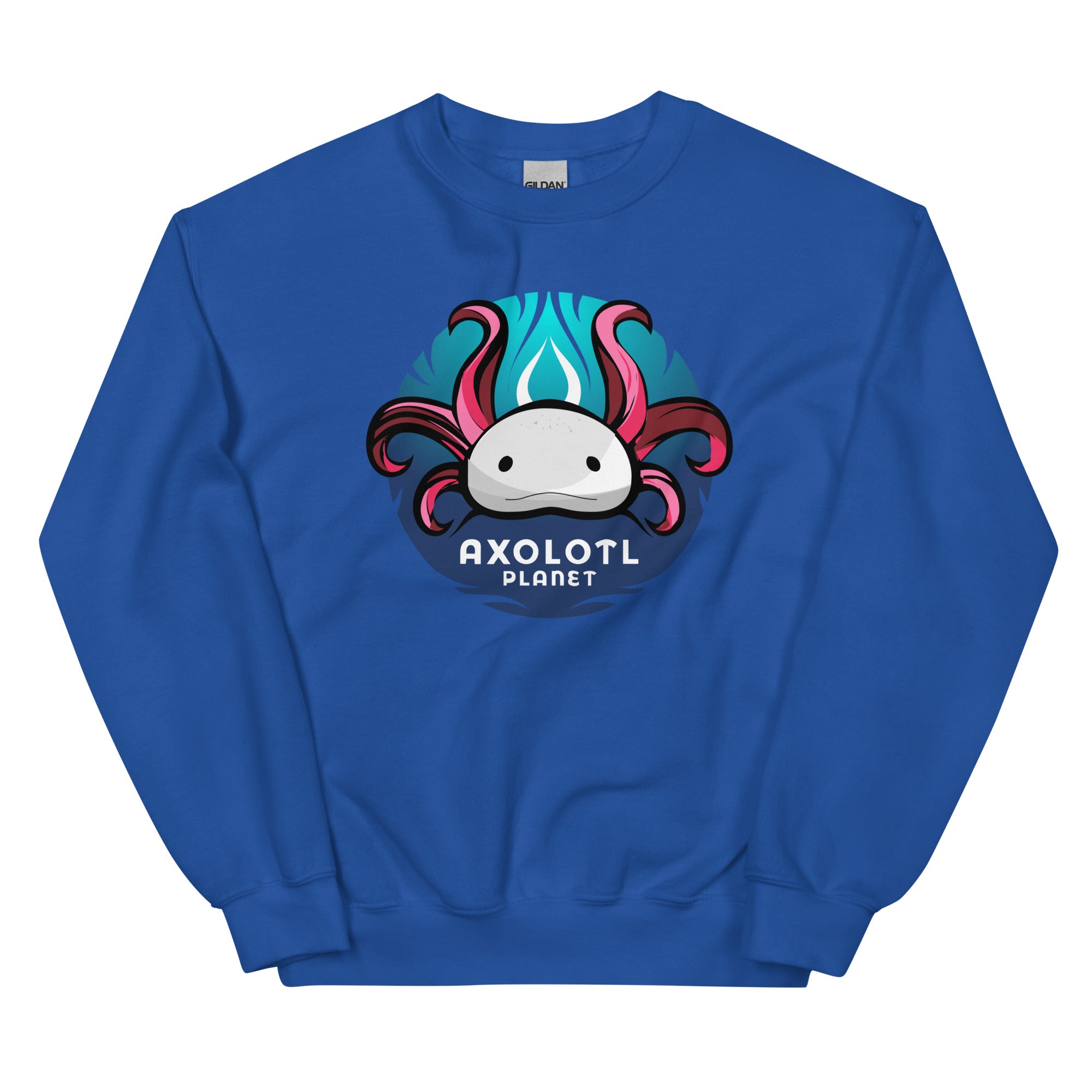 Axolotl Planet Logo axolotl Sweatshirt mockup