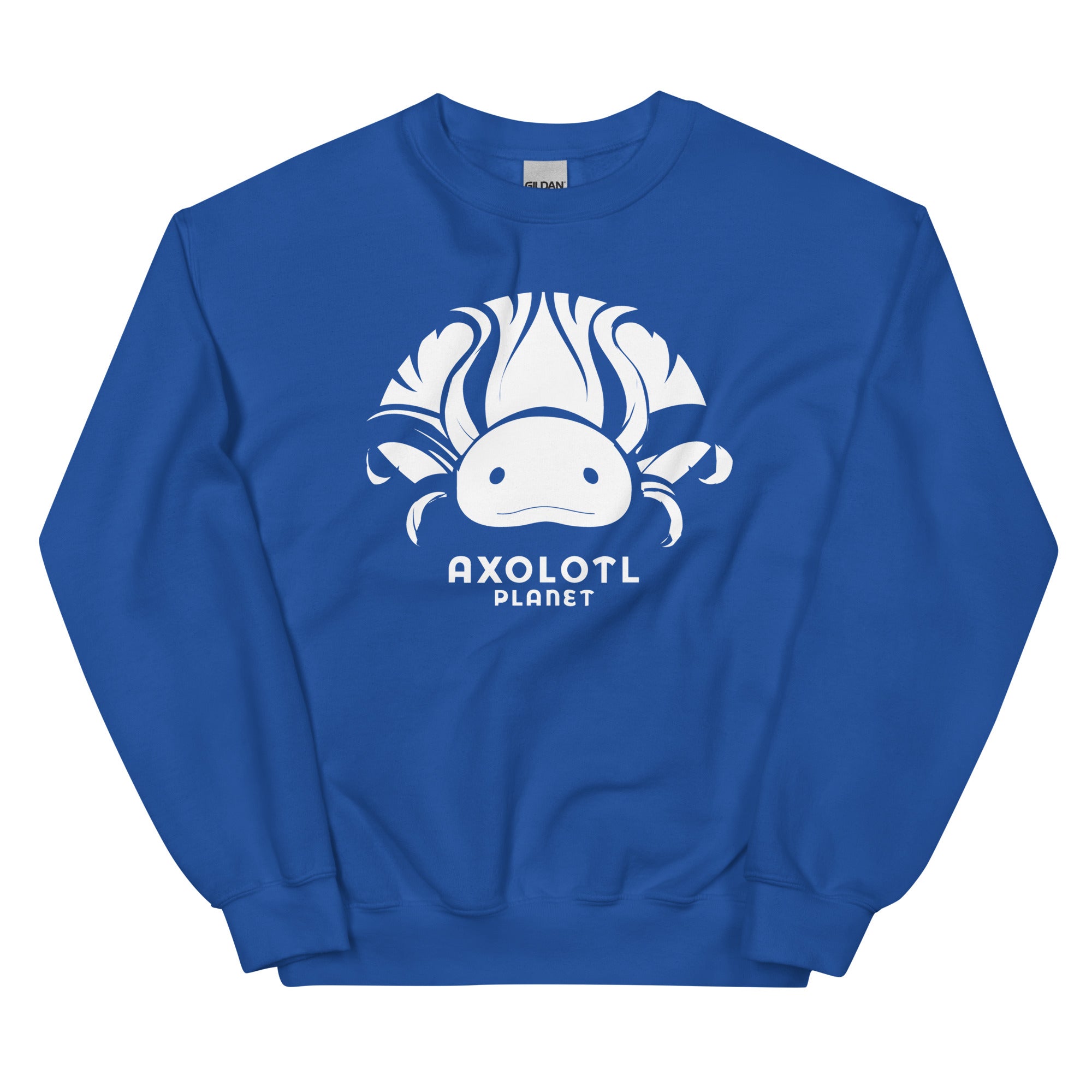 Axolotl Planet Logo (White) axolotl Sweatshirt mockup