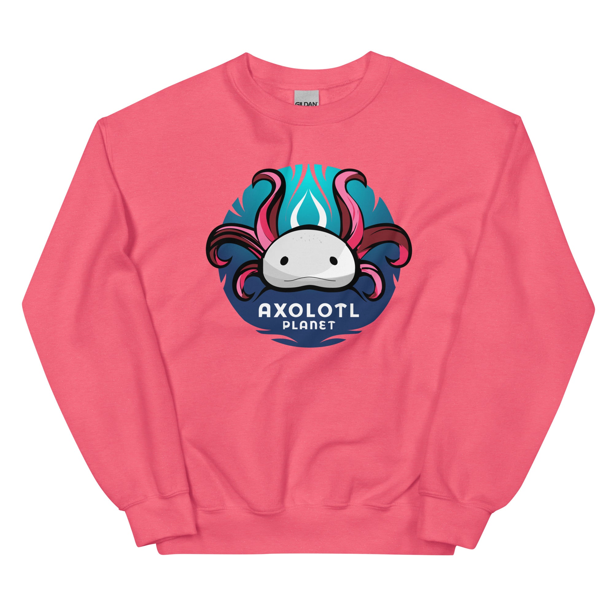 Axolotl Planet Logo axolotl Sweatshirt mockup