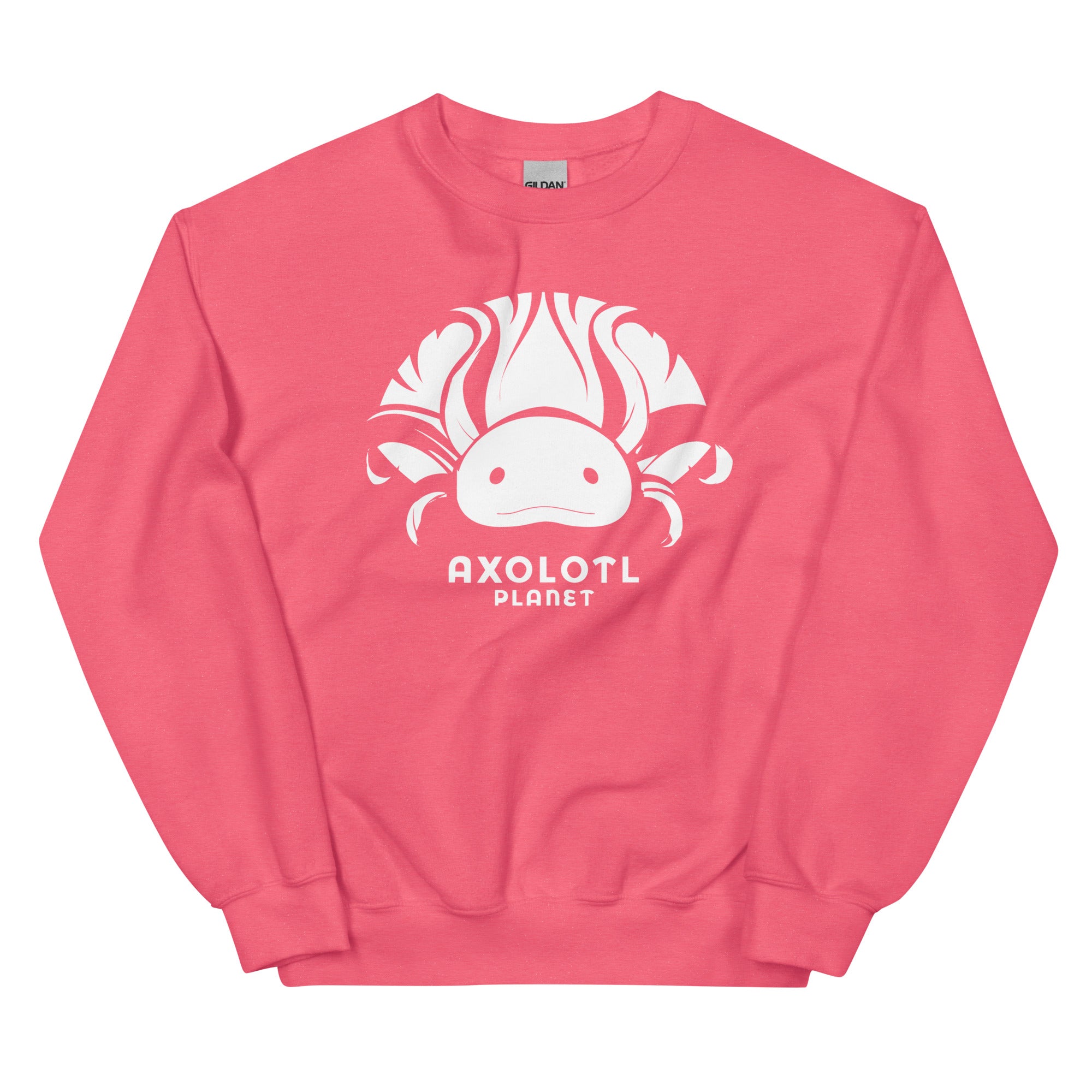 Axolotl Planet Logo (White) axolotl Sweatshirt mockup