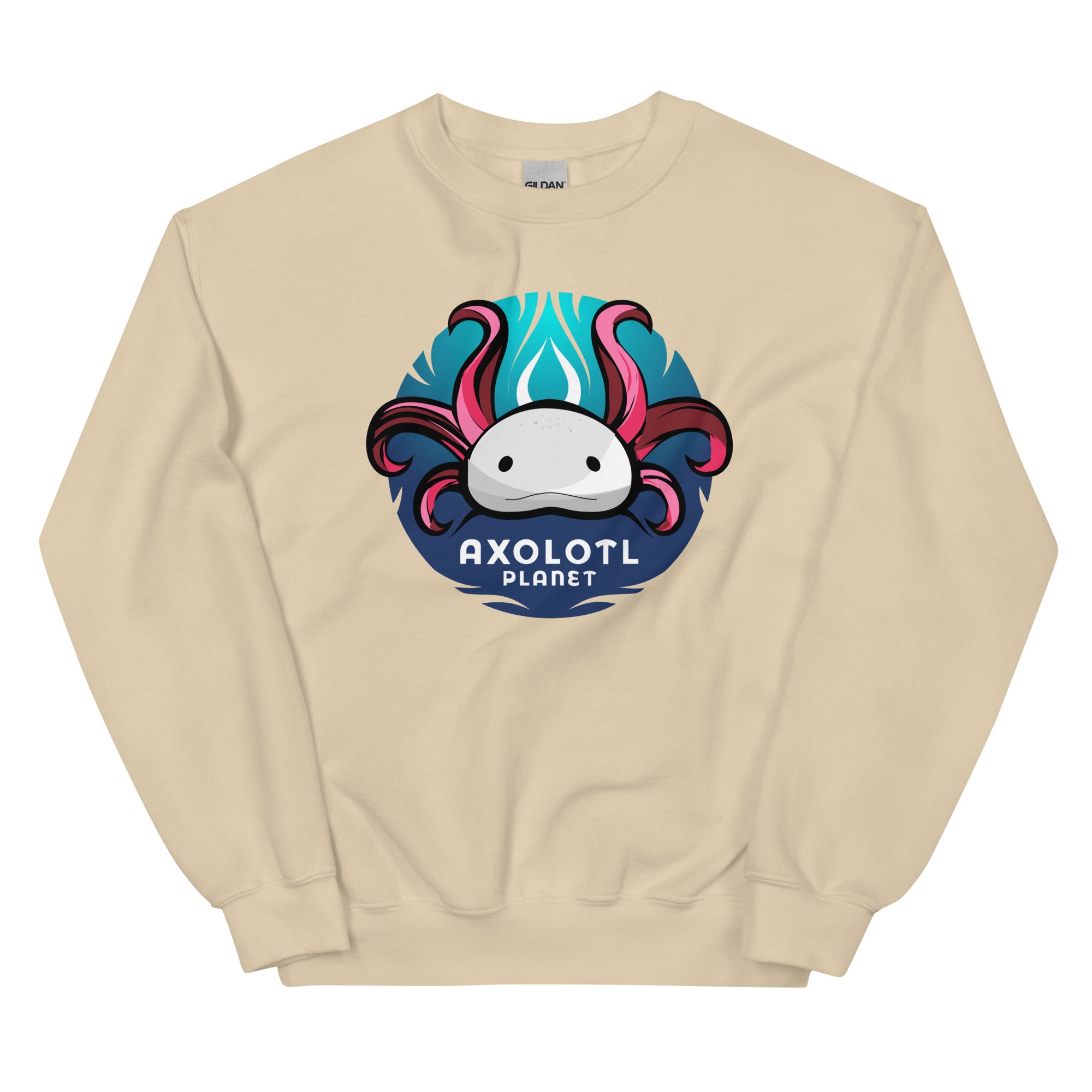 Axolotl Planet Logo axolotl Sweatshirt mockup