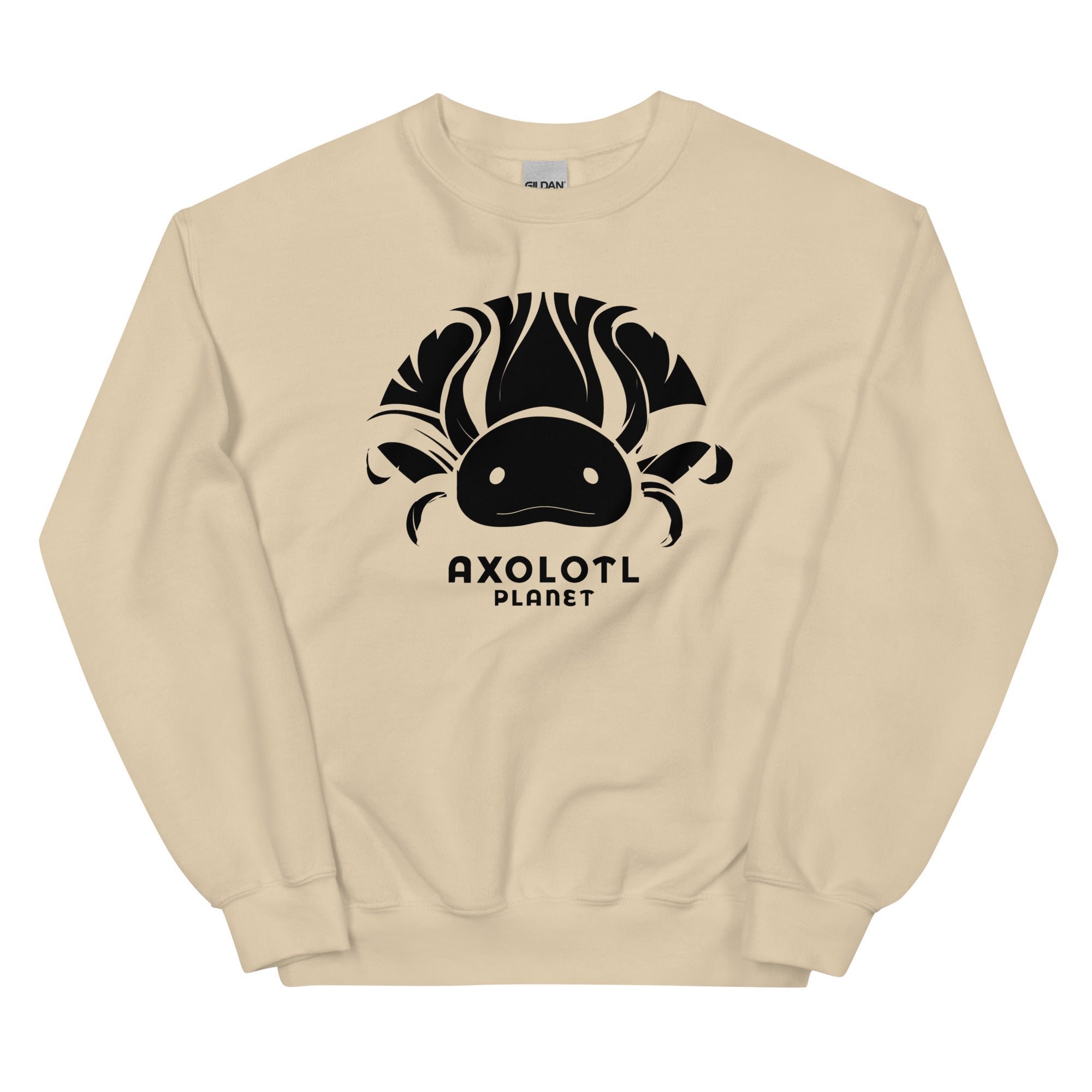 Axolotl Planet Logo (Black) axolotl Sweatshirt mockup