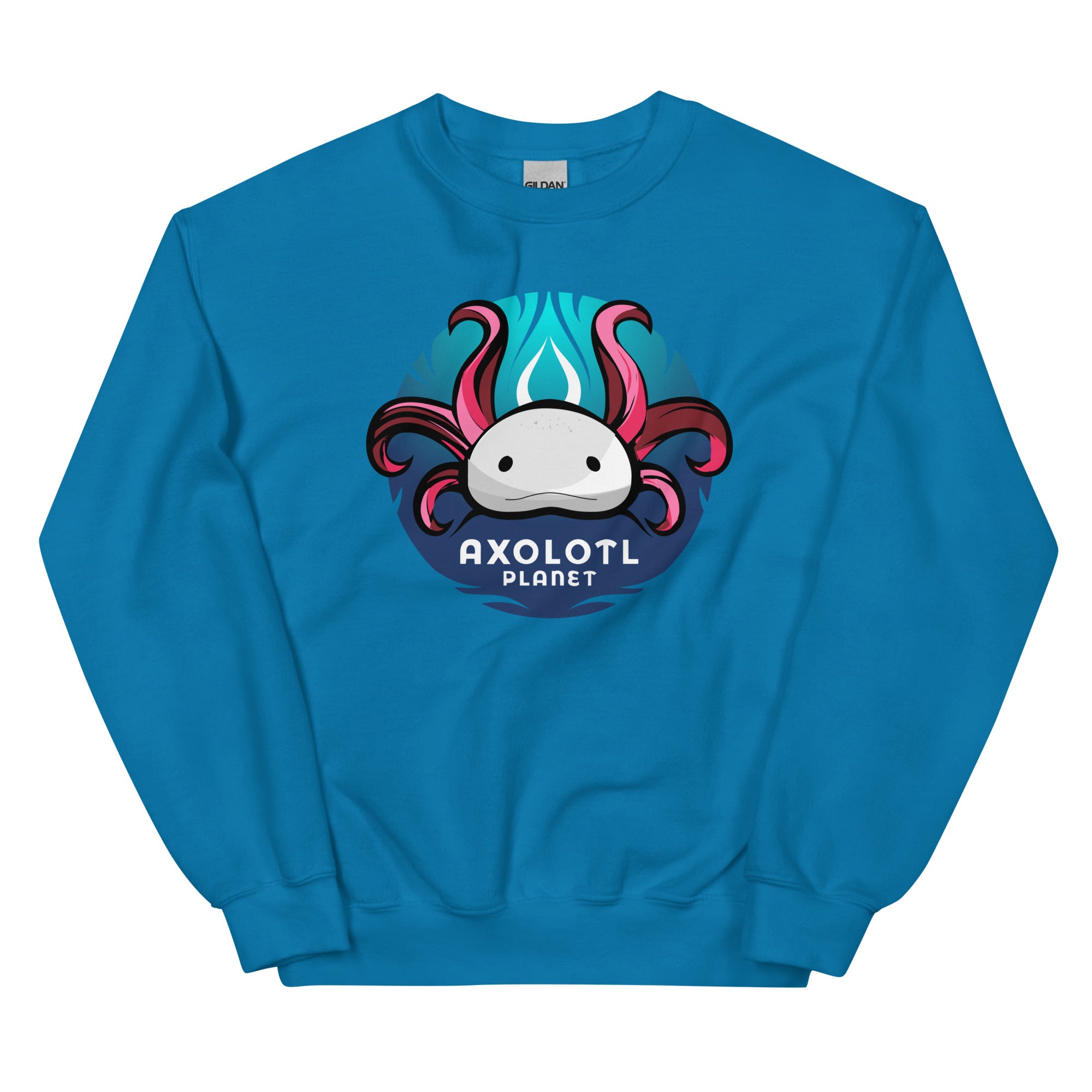 Axolotl Planet Logo axolotl Sweatshirt mockup