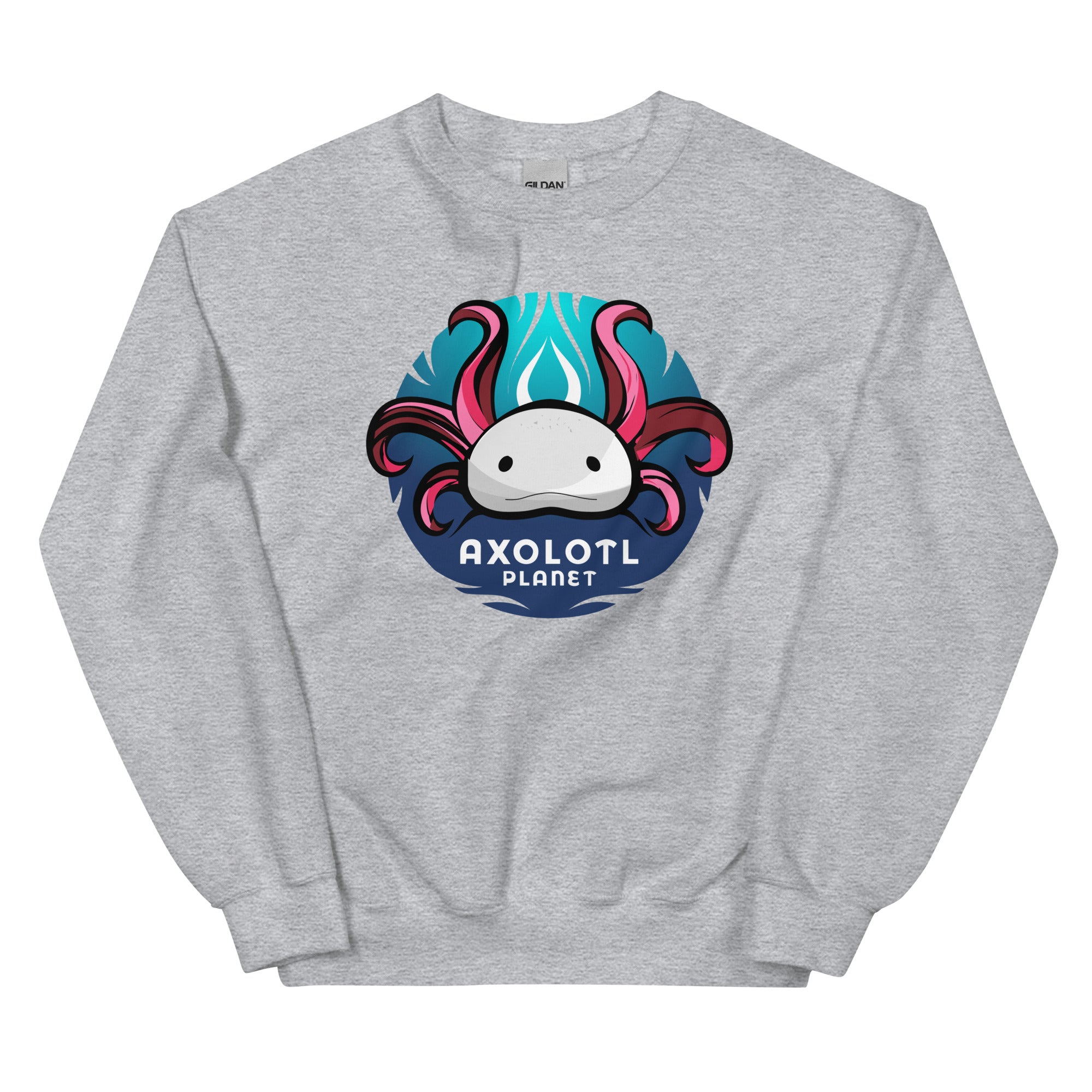 Axolotl Planet Logo axolotl Sweatshirt mockup
