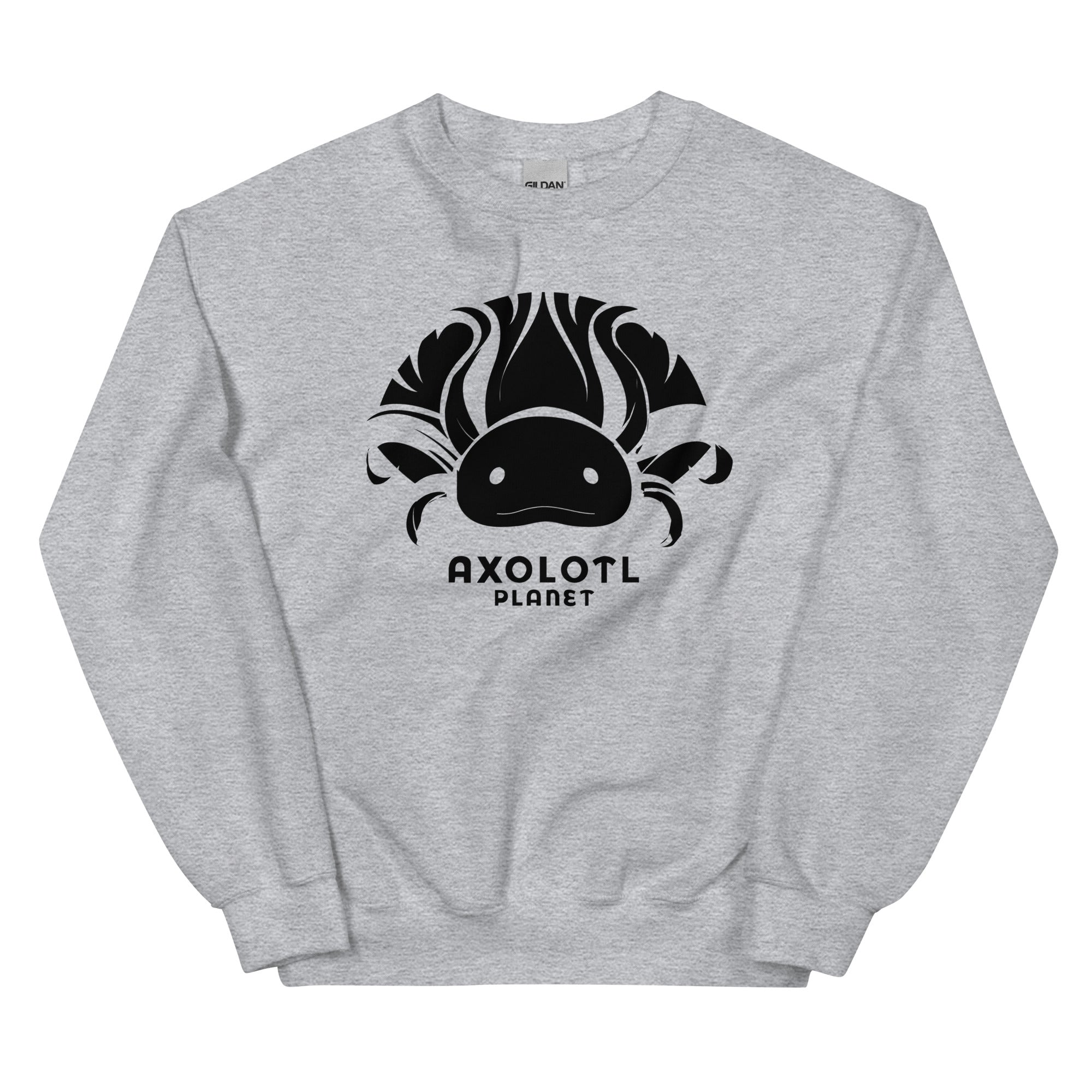 Axolotl Planet Logo (Black) axolotl Sweatshirt mockup