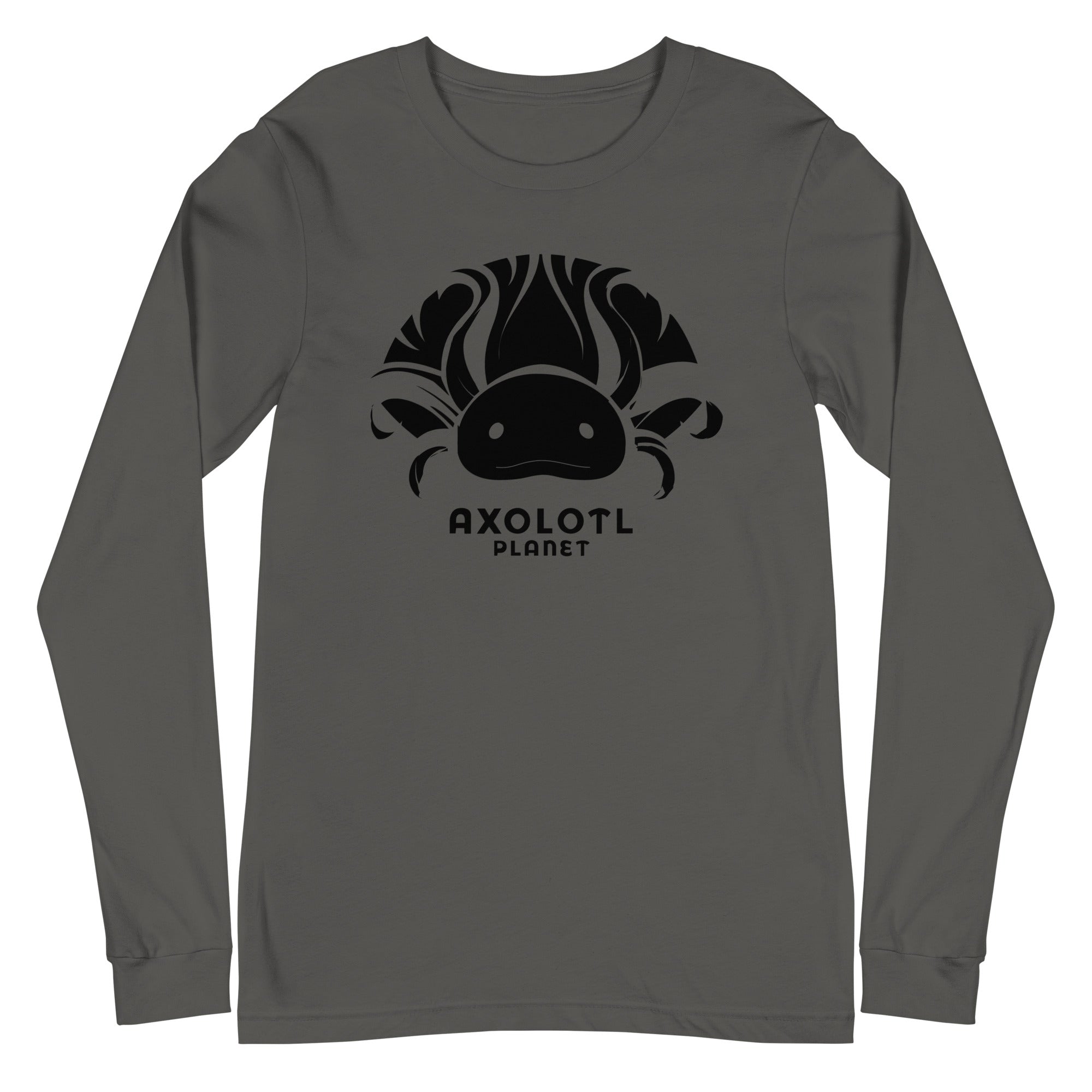 Axolotl Planet Logo (Black) axolotl Long Sleeve Tee mockup