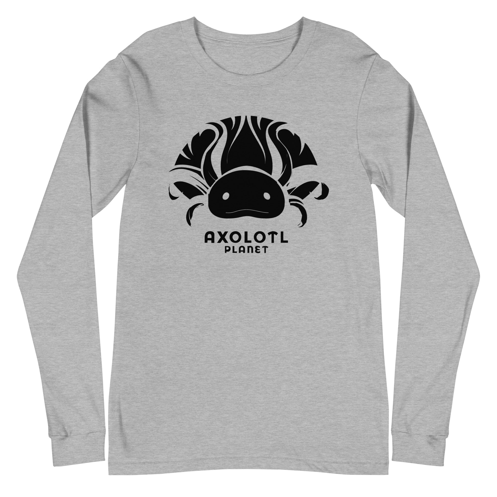 Axolotl Planet Logo (Black) axolotl Long Sleeve Tee mockup