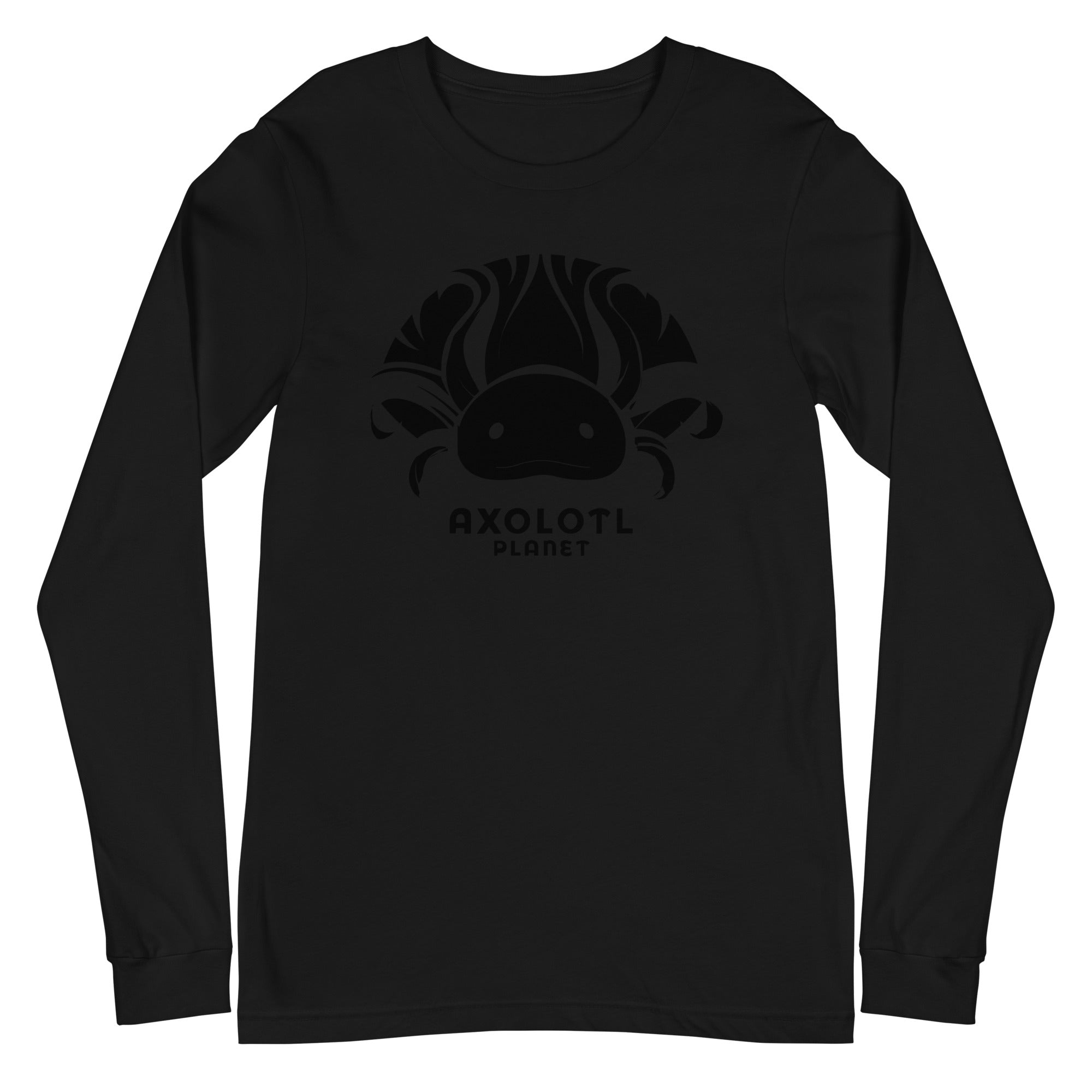 Axolotl Planet Logo (Black) axolotl Long Sleeve Tee mockup