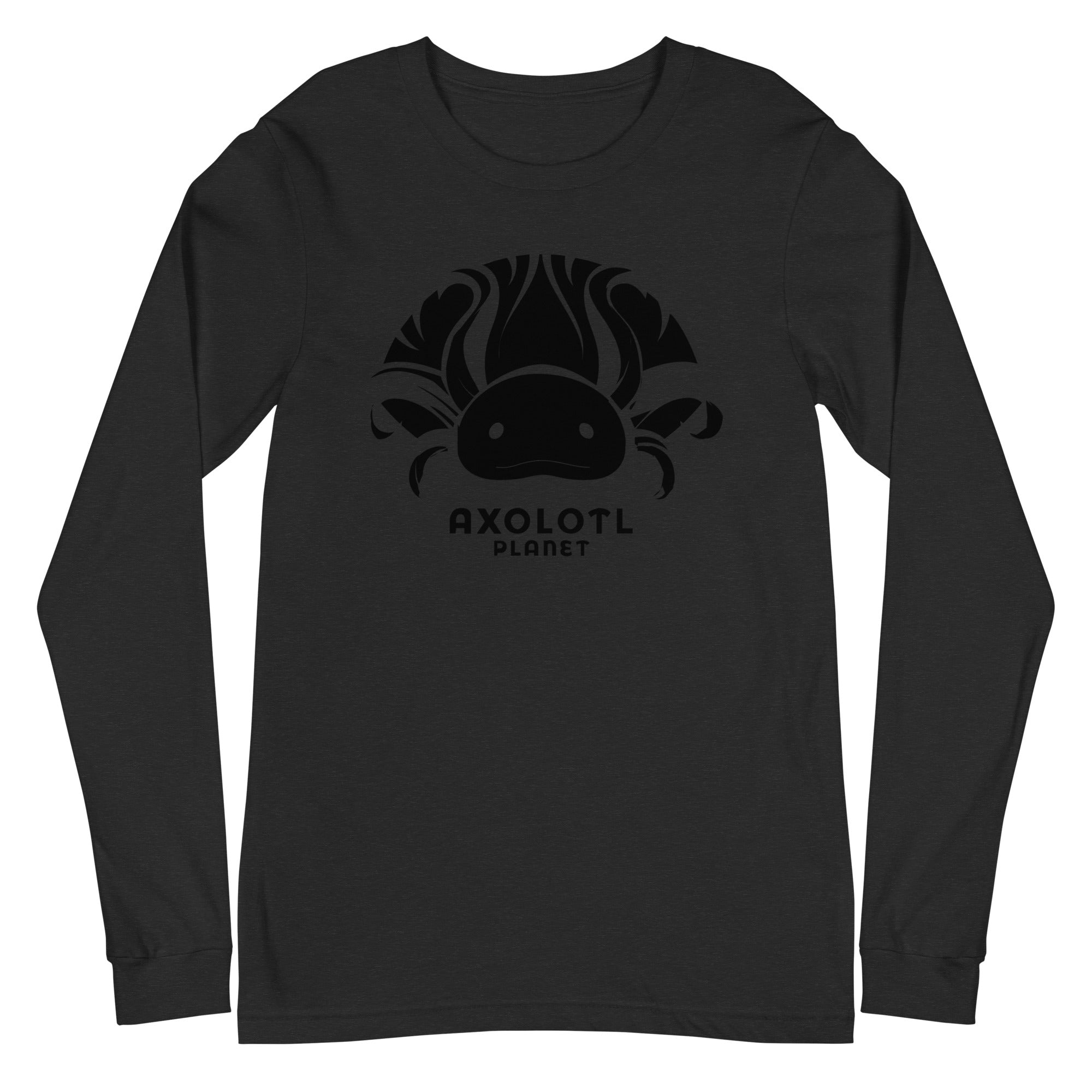 Axolotl Planet Logo (Black) axolotl Long Sleeve Tee mockup