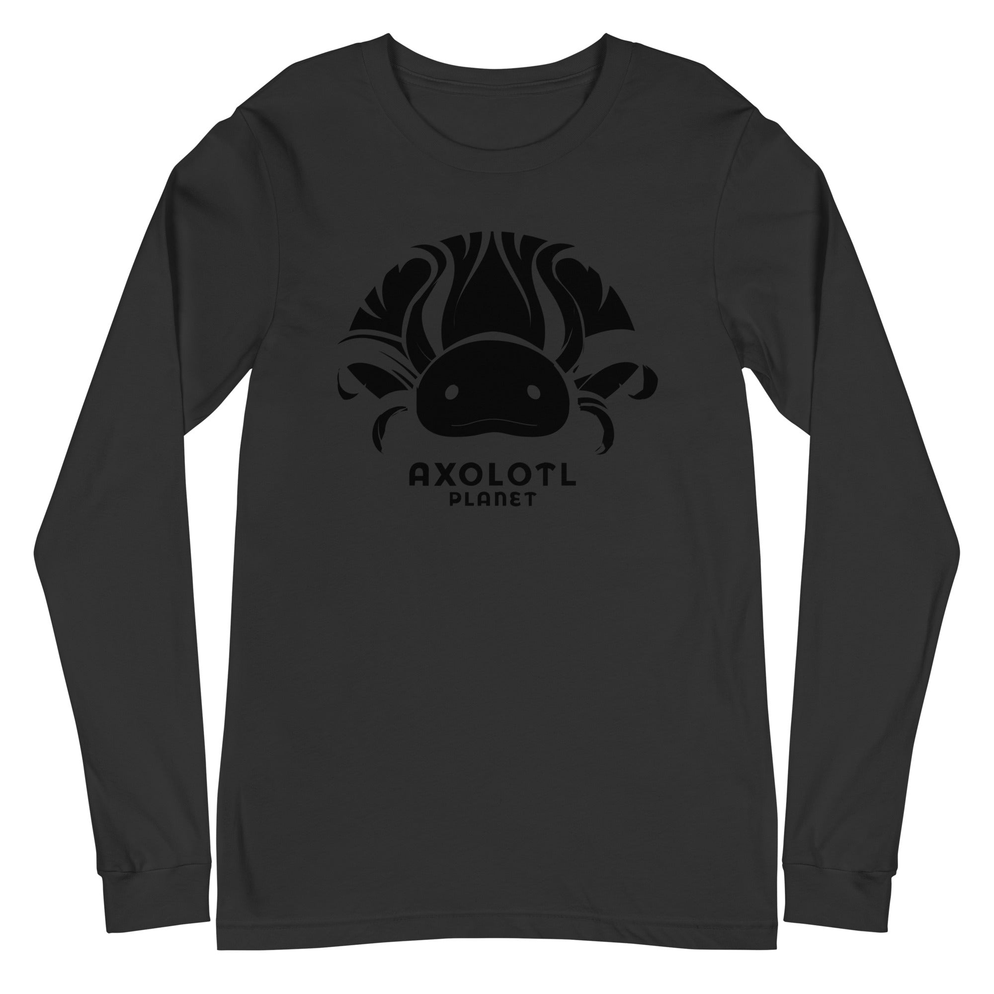 Axolotl Planet Logo (Black) axolotl Long Sleeve Tee mockup