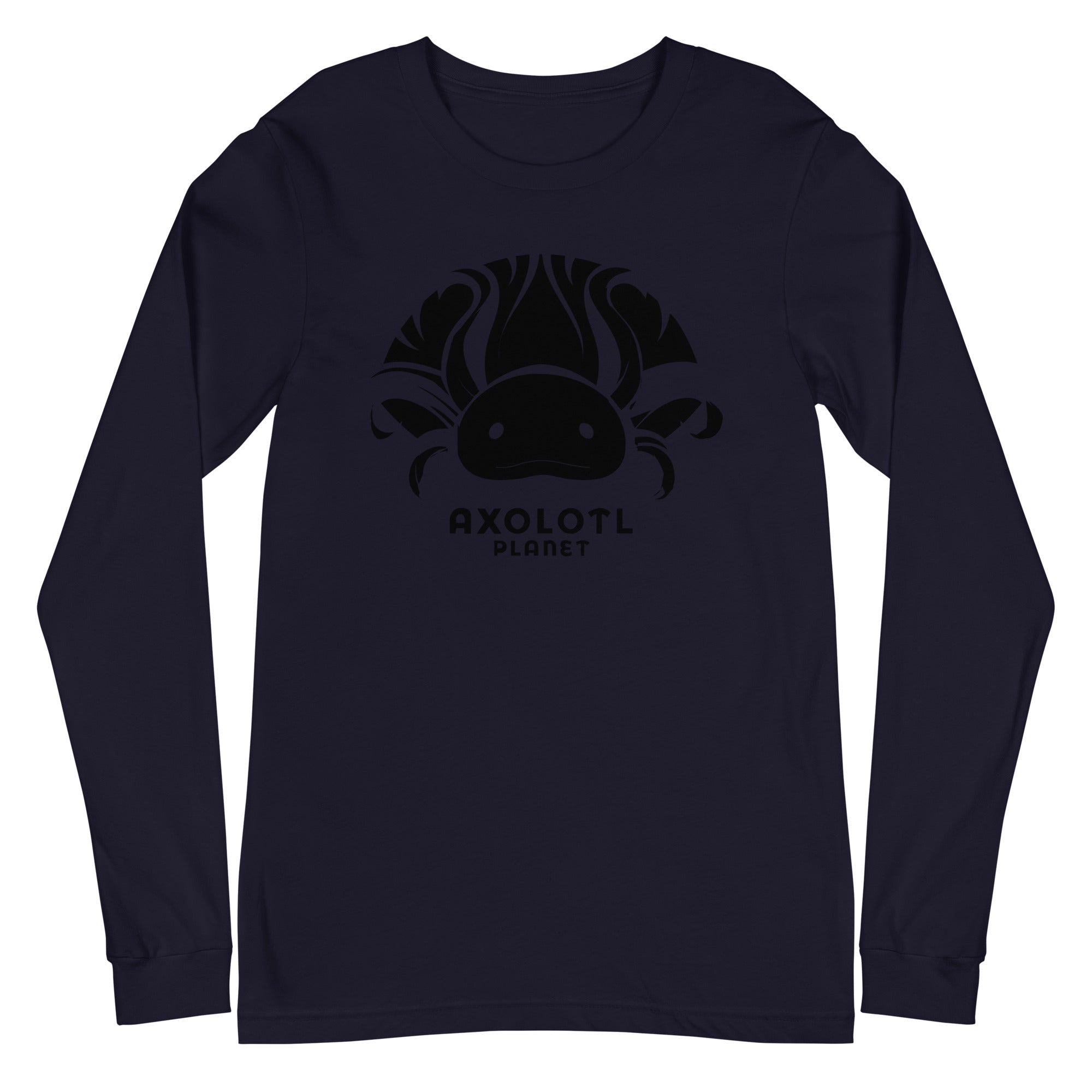 Axolotl Planet Logo (Black) axolotl Long Sleeve Tee mockup
