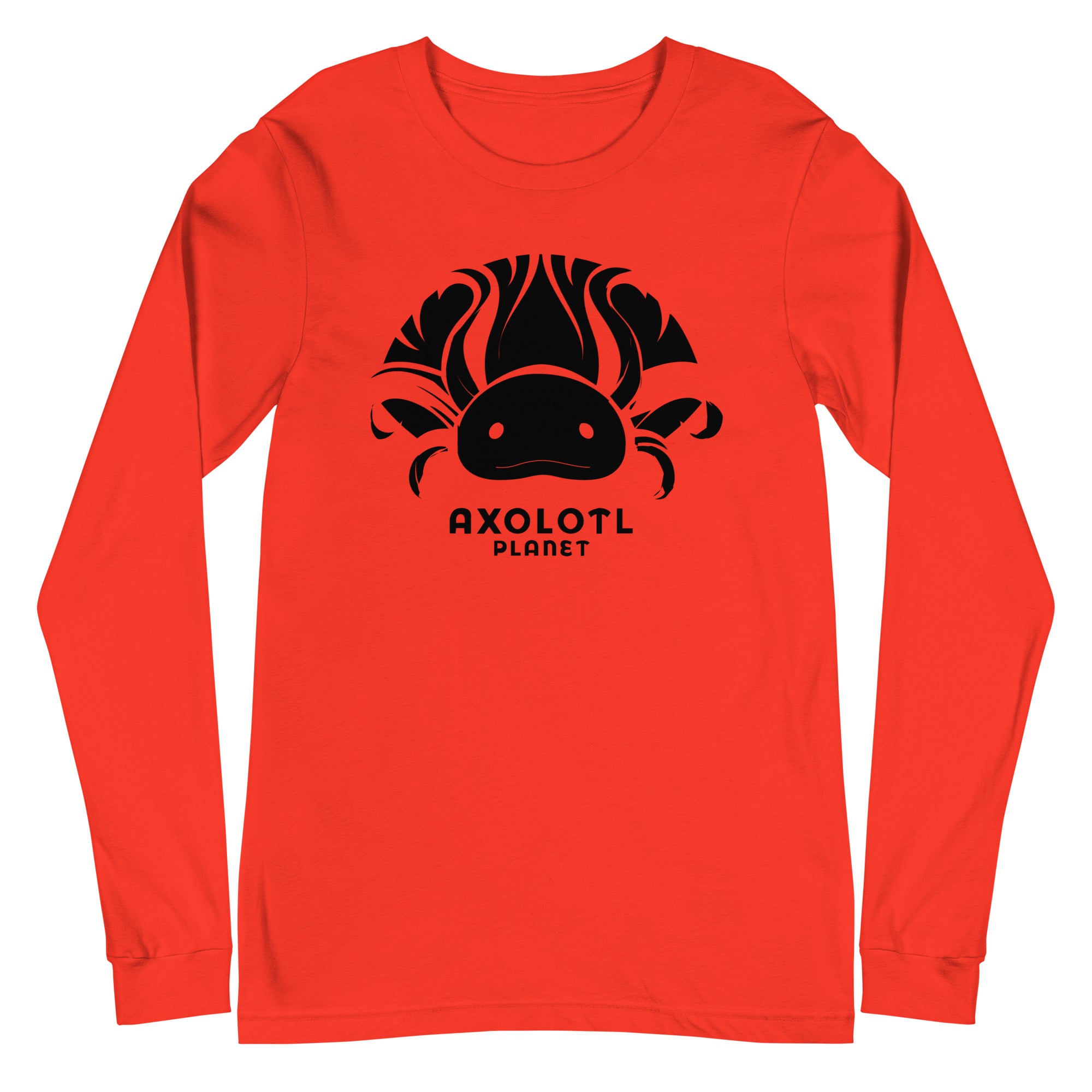 Axolotl Planet Logo (Black) axolotl Long Sleeve Tee mockup