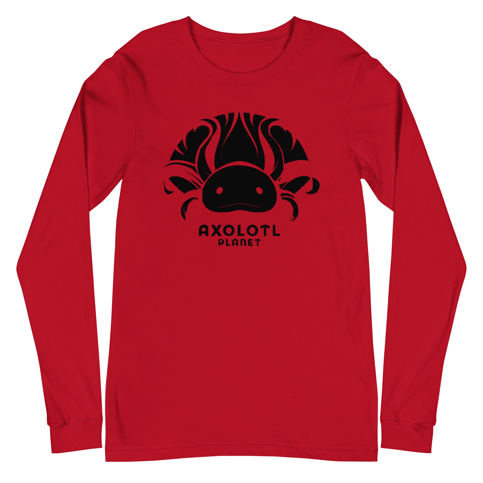 Axolotl Planet Logo (Black) axolotl Long Sleeve Tee mockup