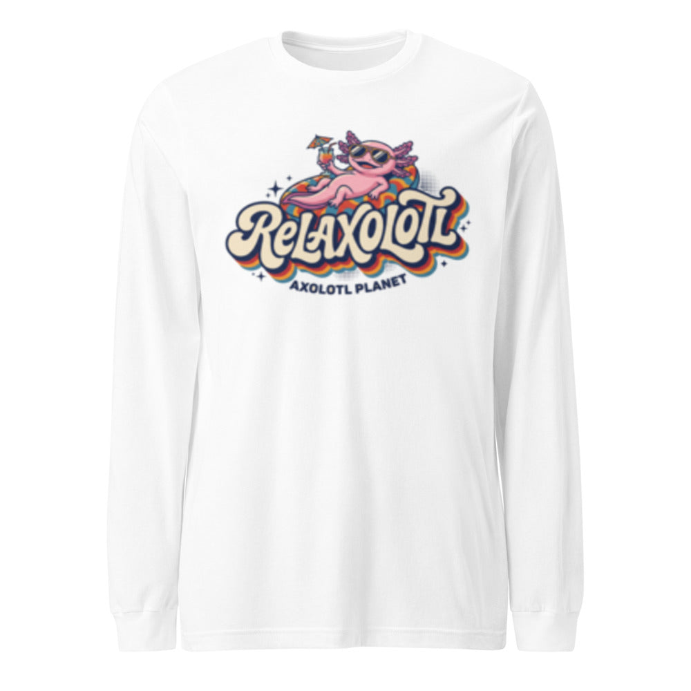 Relaxolotl - Long Sleeve Tee mockup, White, front