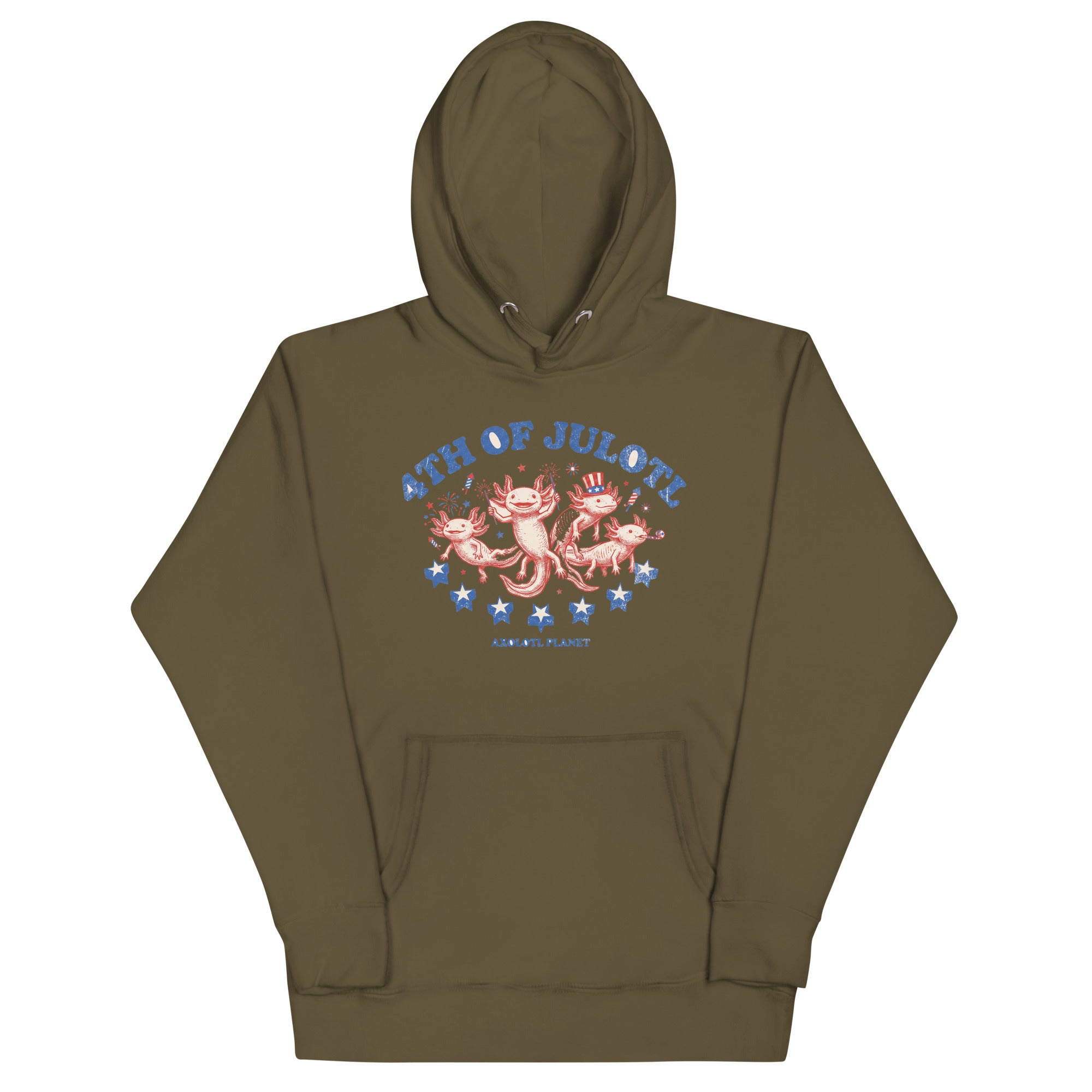 4th of Julotl Parade axolotl Premium Hoodie mockup