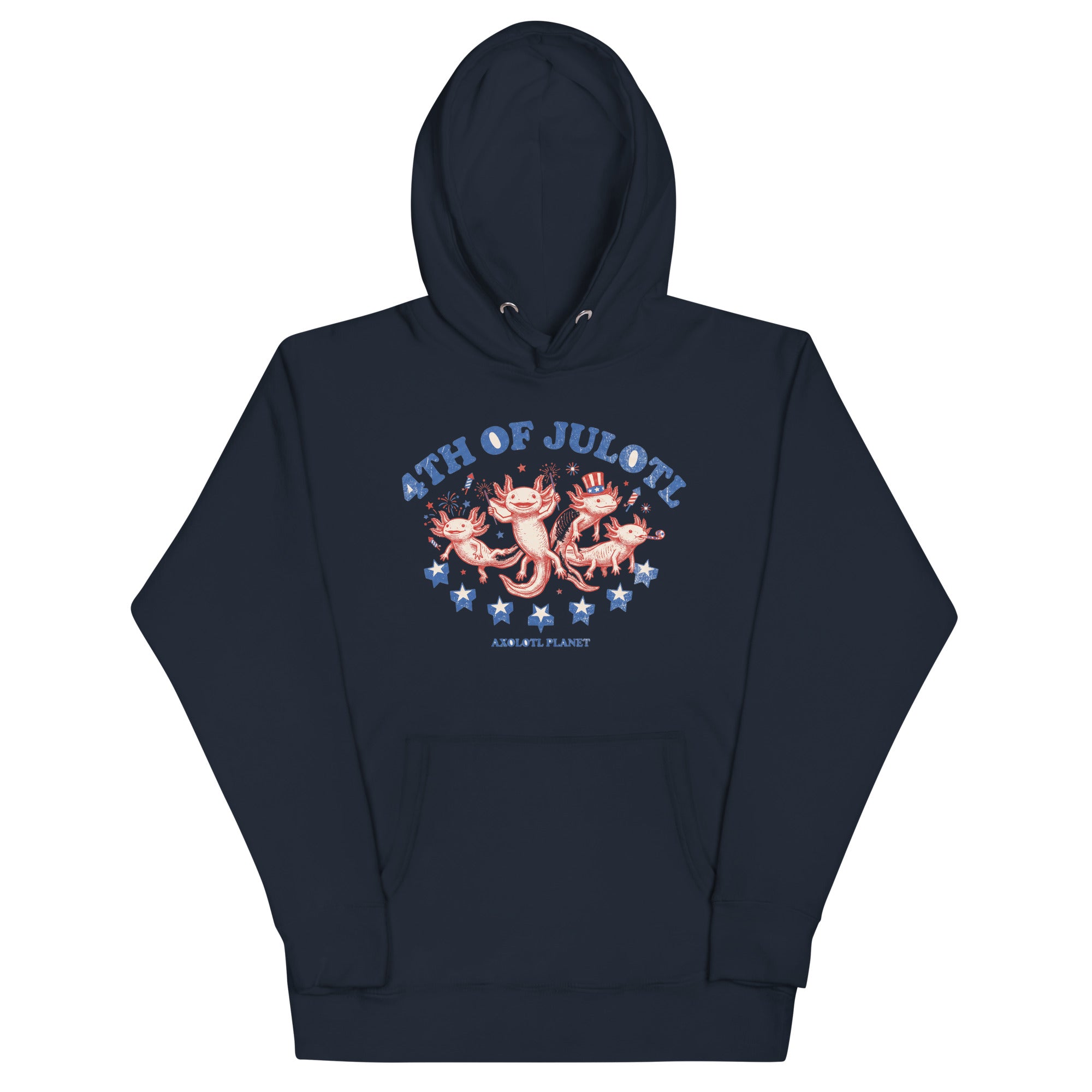 4th of Julotl Parade axolotl Premium Hoodie mockup