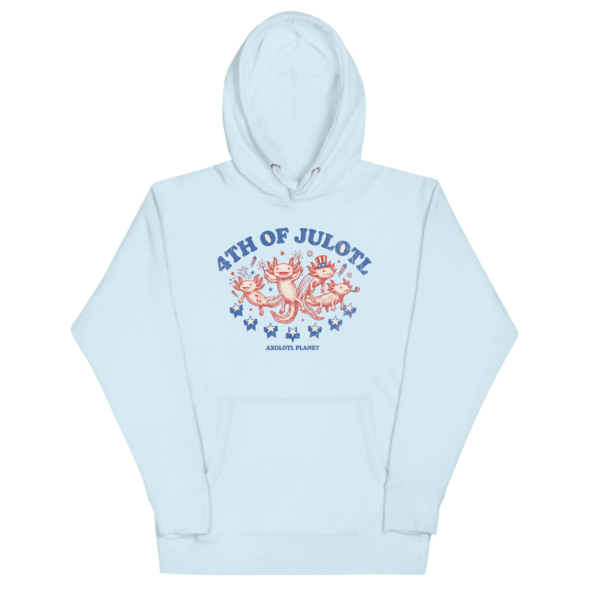 4th of Julotl Parade axolotl Premium Hoodie mockup