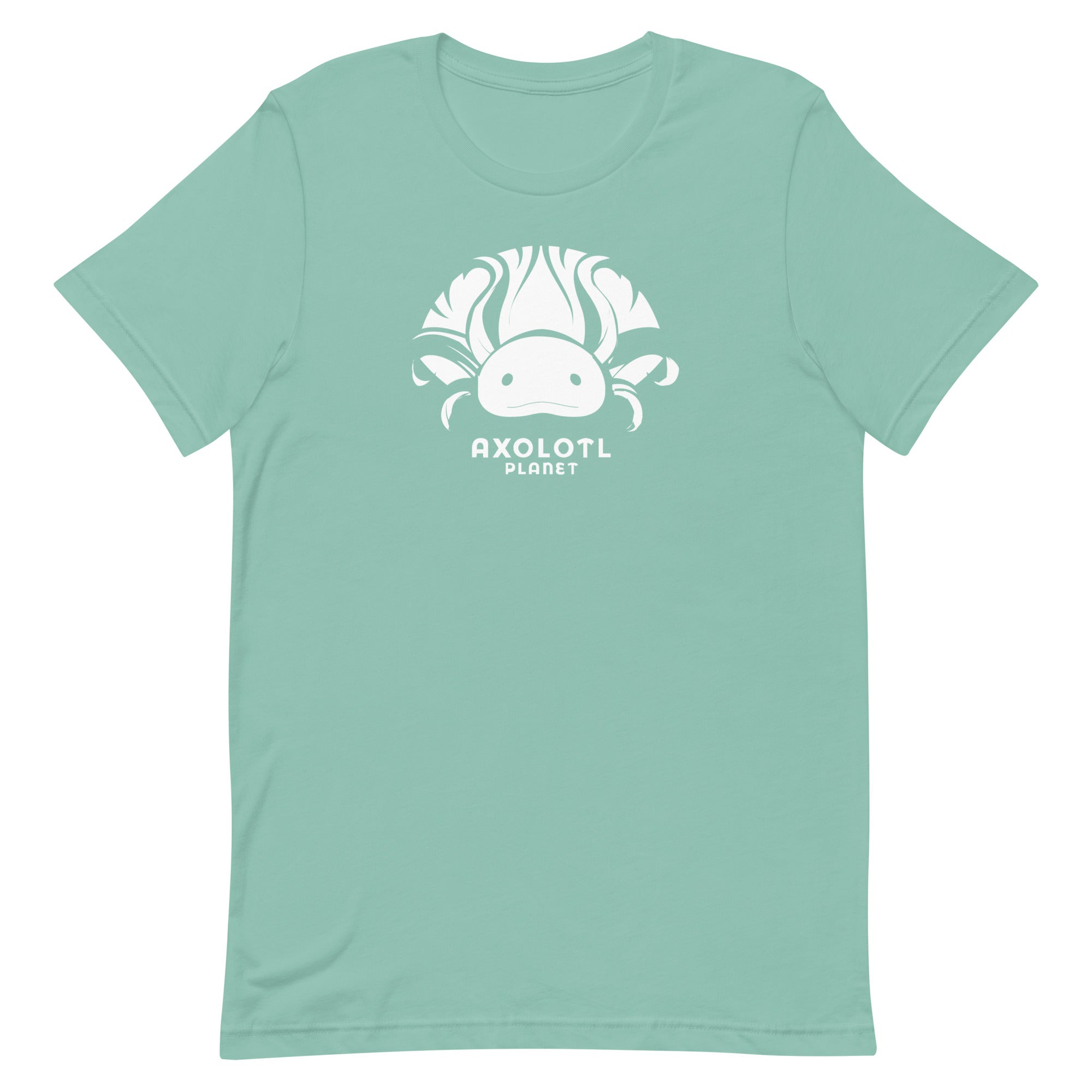 Axolotl Planet Logo (White) axolotl T-Shirt mockup