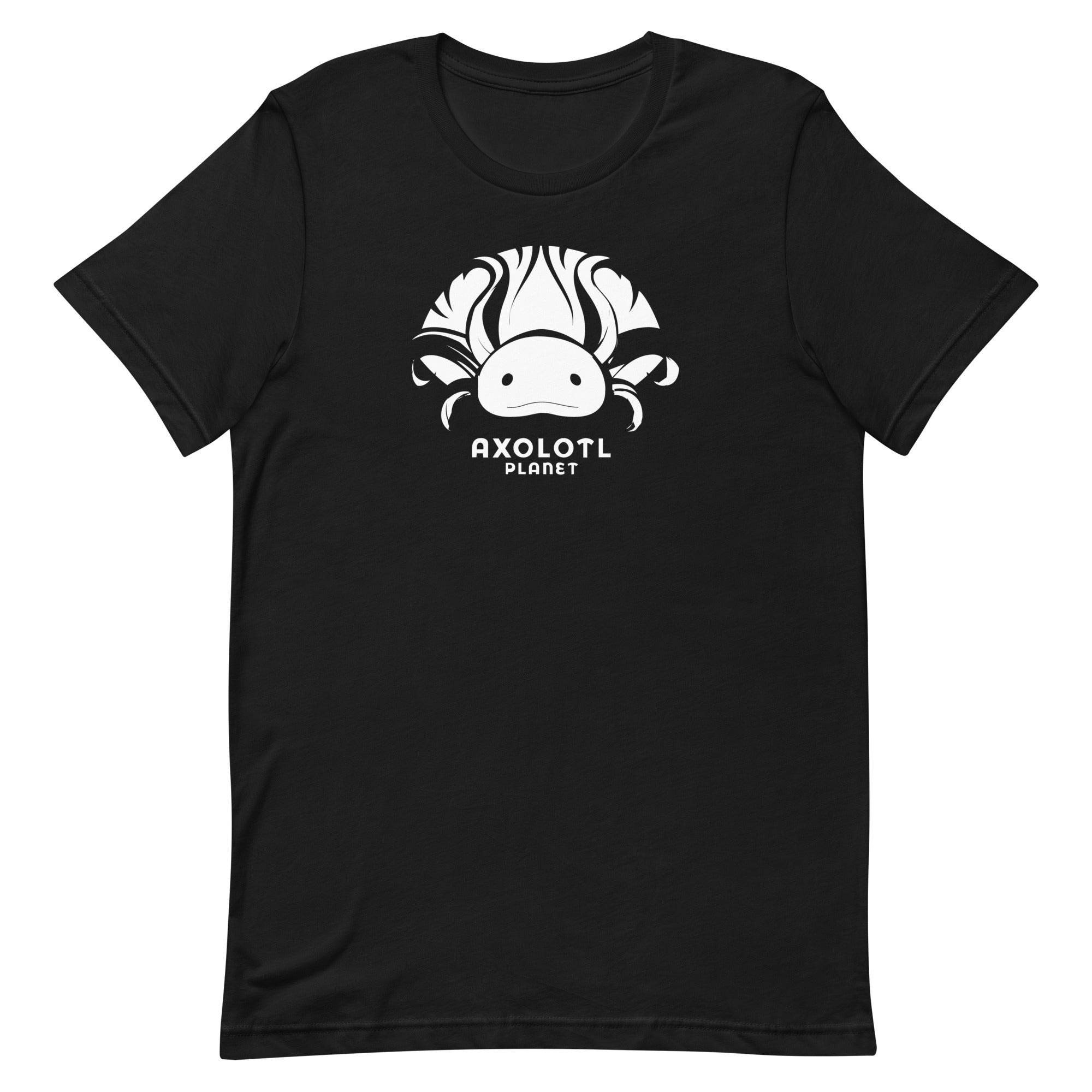 Axolotl Planet Logo (White) axolotl T-Shirt mockup