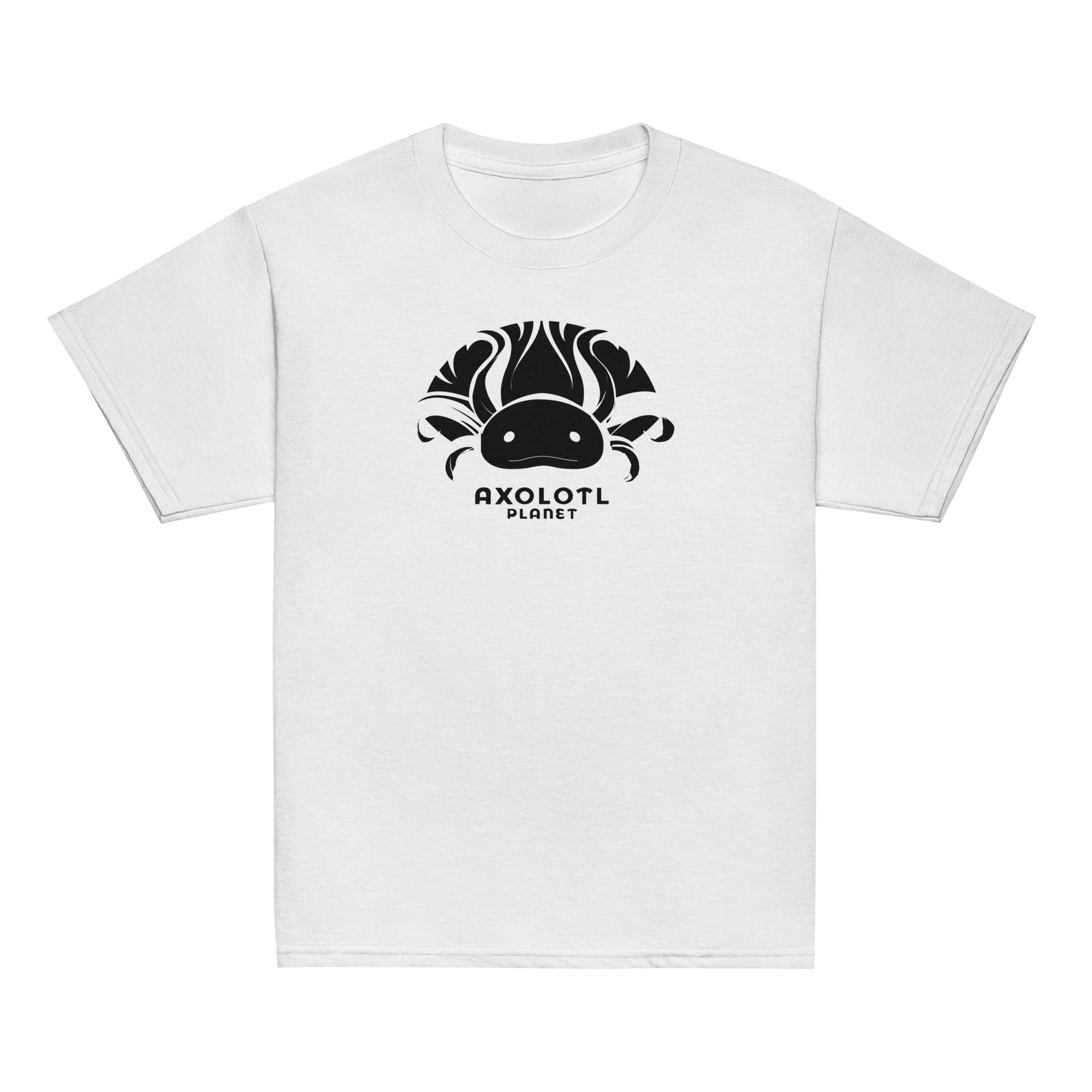 Axolotl Planet Logo (Black) axolotl Youth T-Shirt mockup